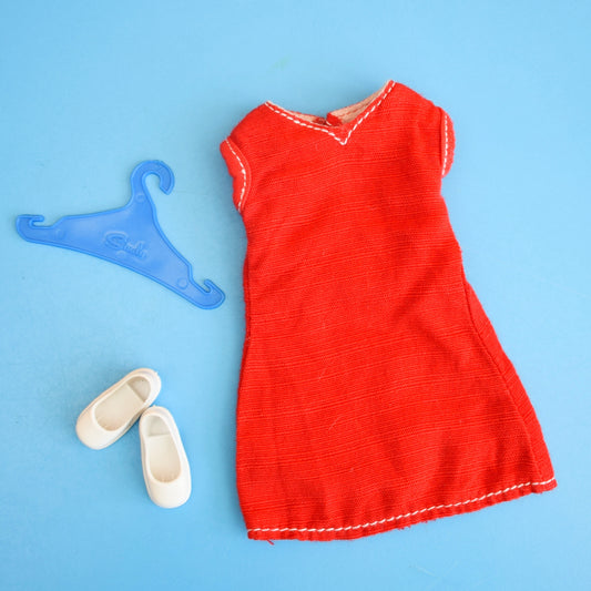 Vintage 1970s Sindy Separates - Red Shift Dress