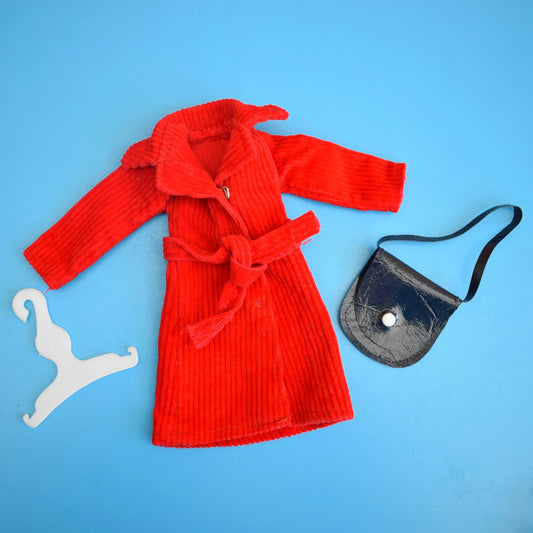 Vintage 1970s Sindy Doll About Town Red Cord Coat