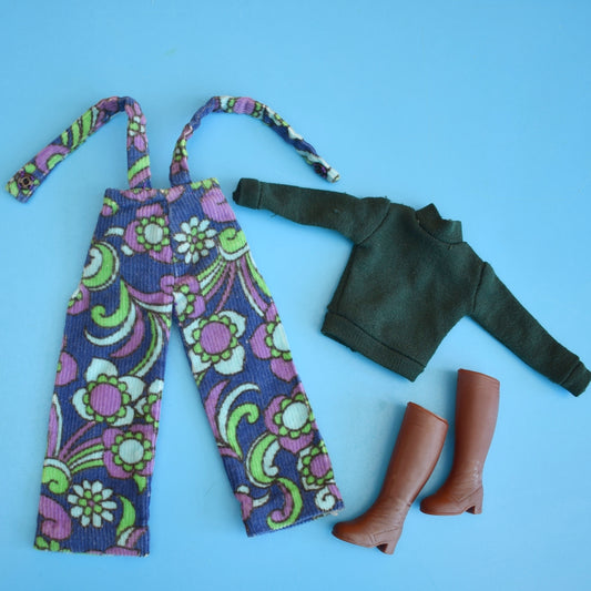 Vintage 1970s Sindy Top / Handmade Dungarees