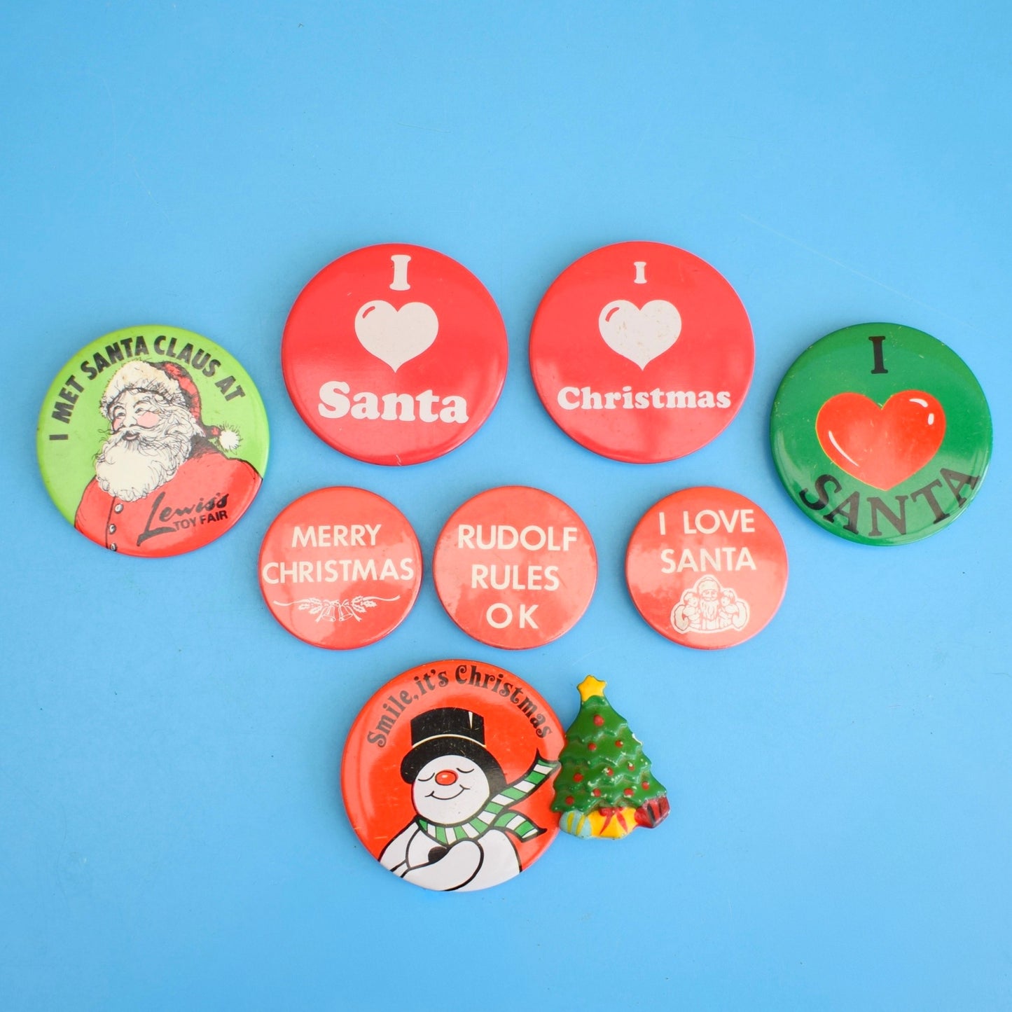 Vintage 1970s/80s Christmas Badges - Choose From a Selection