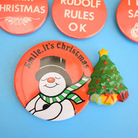 Vintage 1970s/80s Christmas Badges - Choose From a Selection