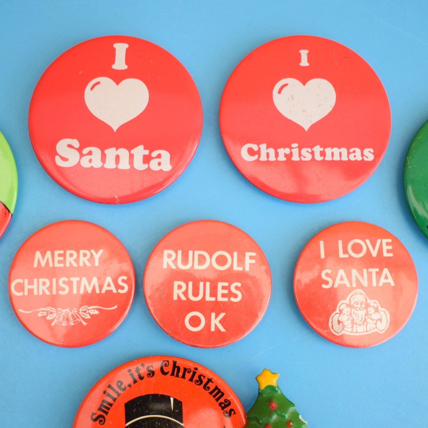 Vintage 1970s/80s Christmas Badges - Choose From a Selection