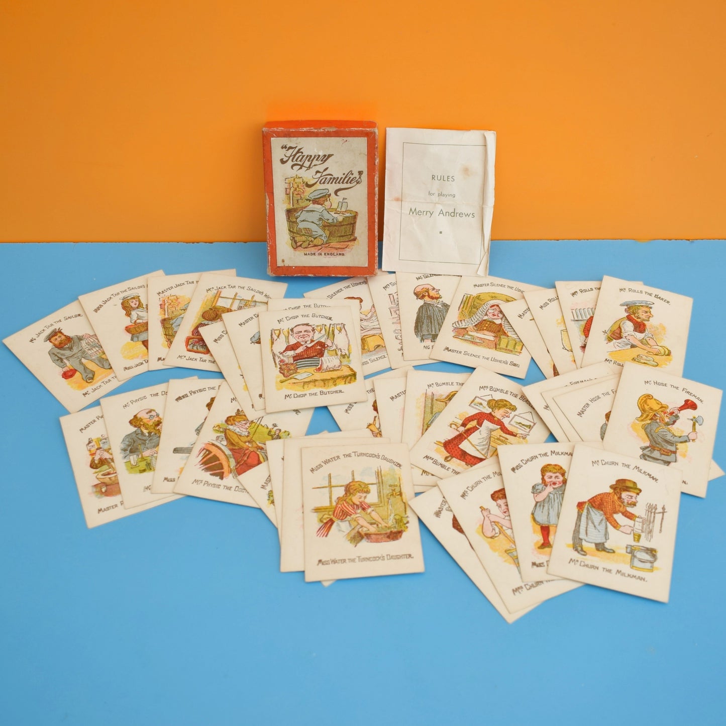 Vintage 1920s Happy Families Card Game - Ideal For Framing