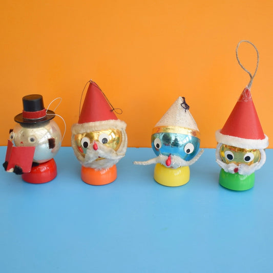 Vintage 1970s Character/ Head Christmas Baubles