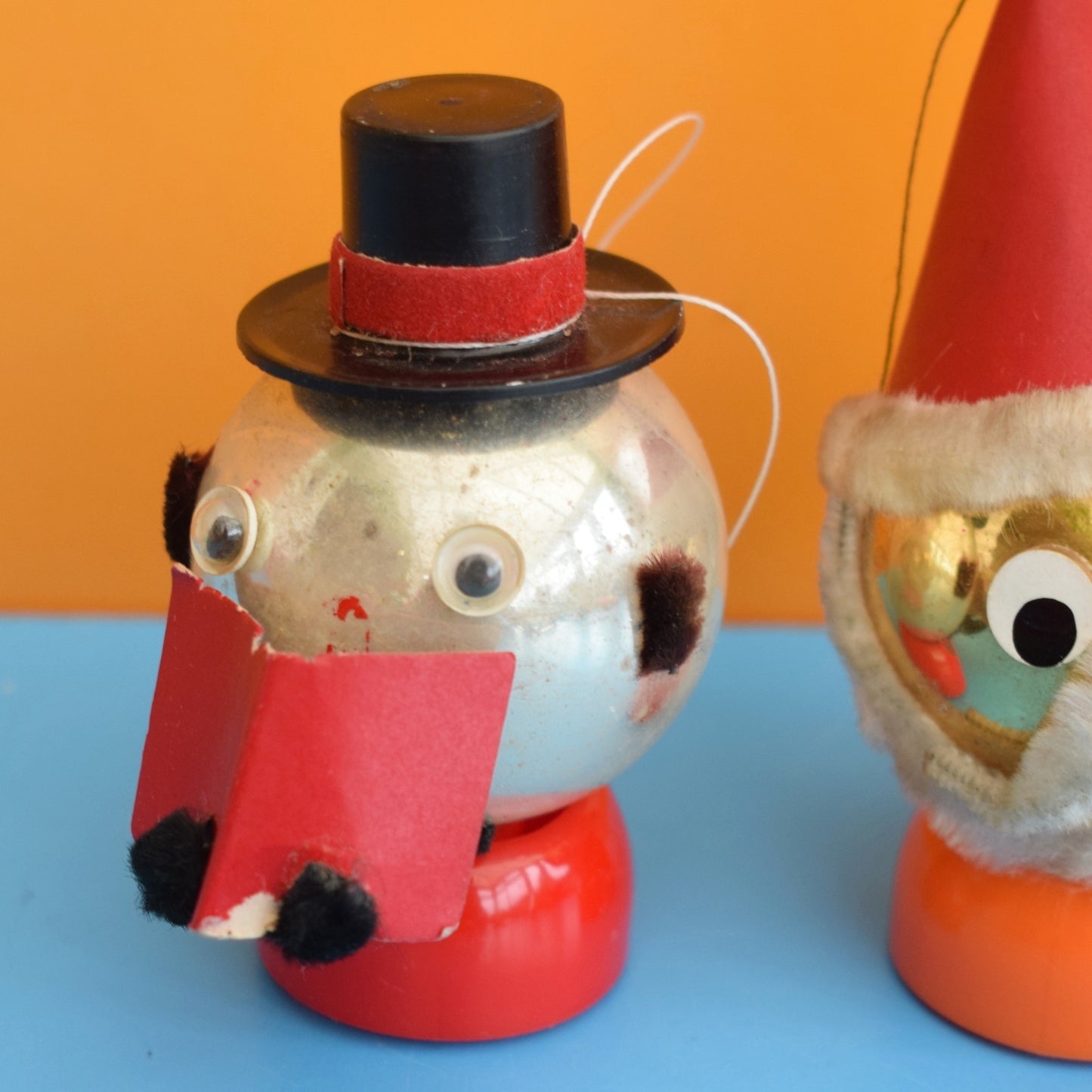 Vintage 1970s Character/ Head Christmas Baubles