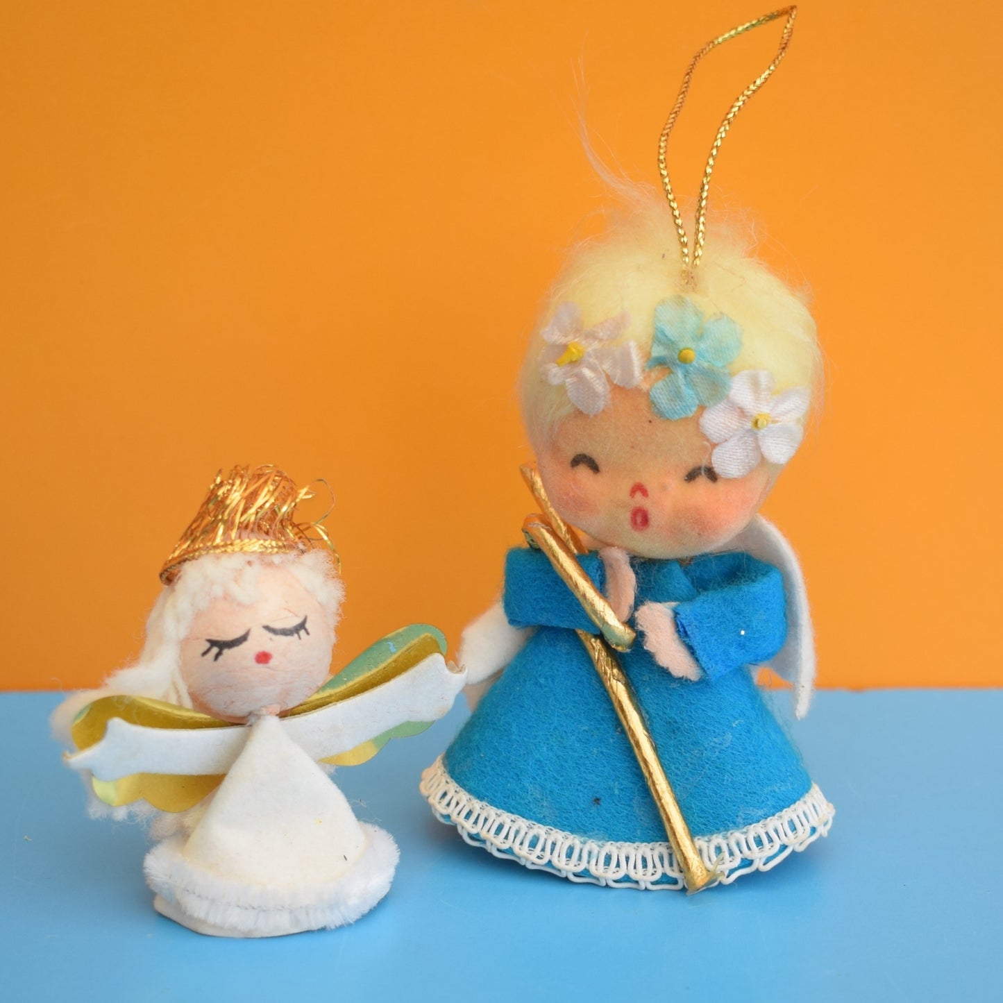 Vintage 1960s Small Christmas Fairy / Angel Tree Toppers