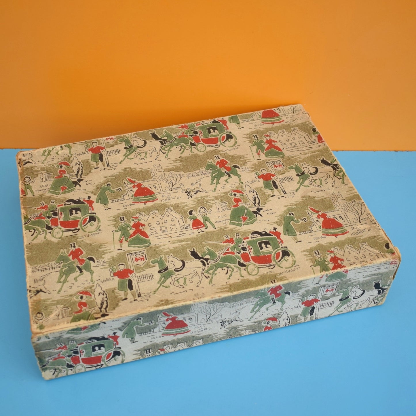 Vintage 1950s Large Gift Box- Christmas - Storage