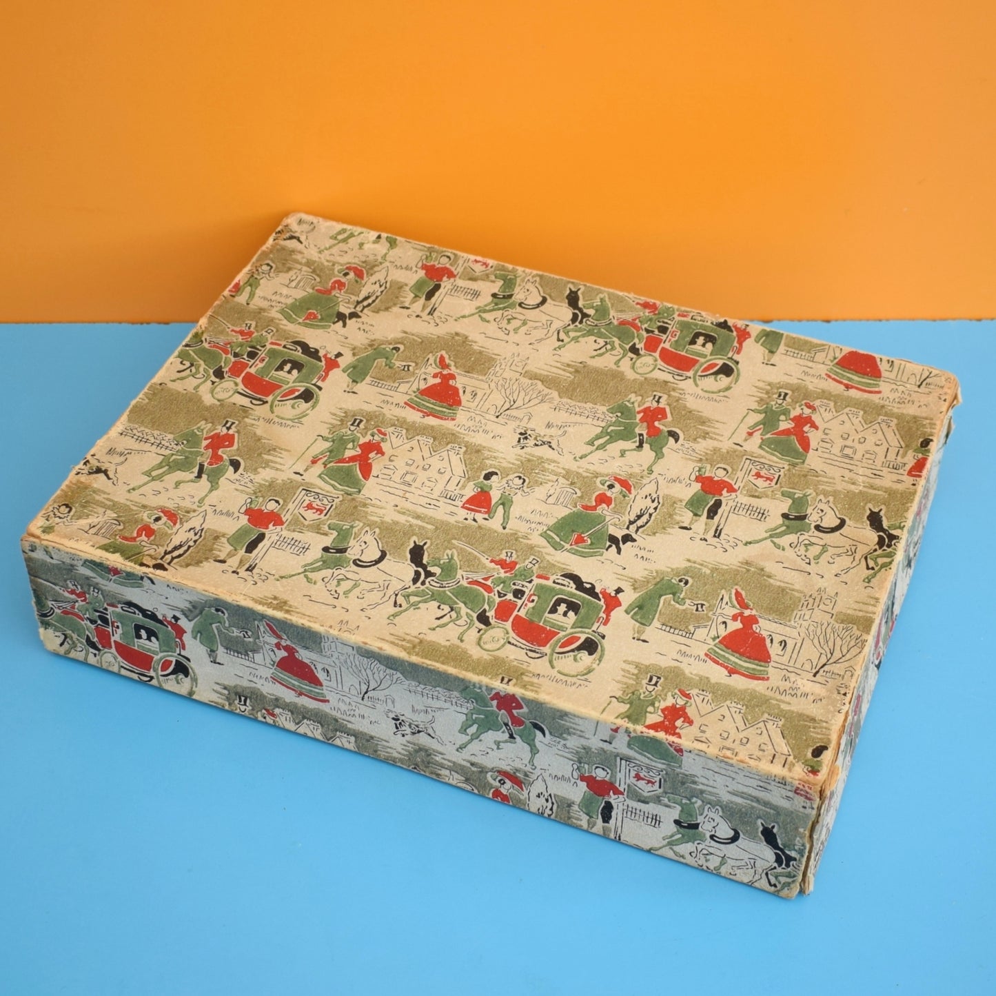 Vintage 1950s Large Gift Box- Christmas - Storage