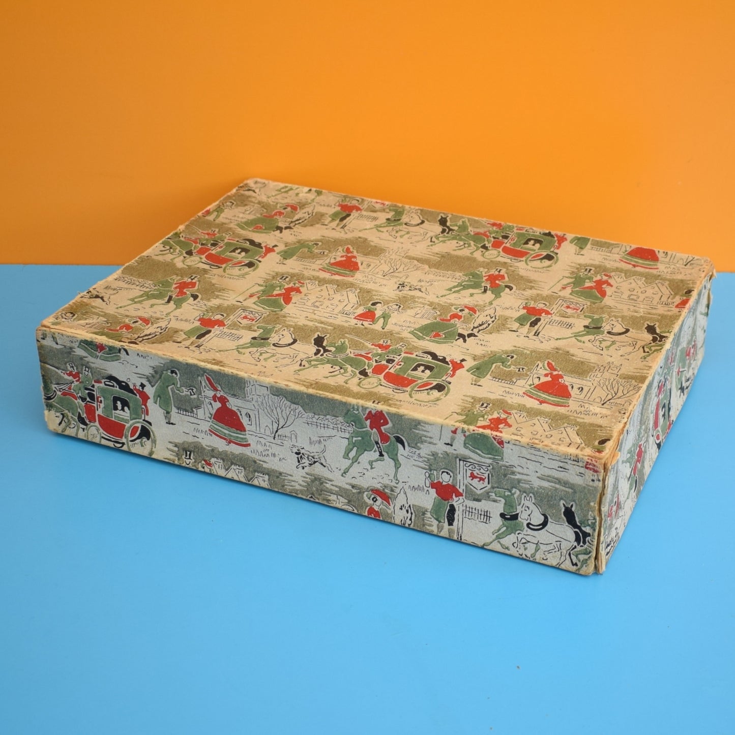 Vintage 1950s Large Gift Box- Christmas - Storage