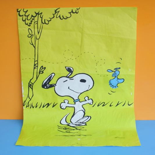 Vintage 1970s Snoopy Paper Wrapping Paper/ Poster