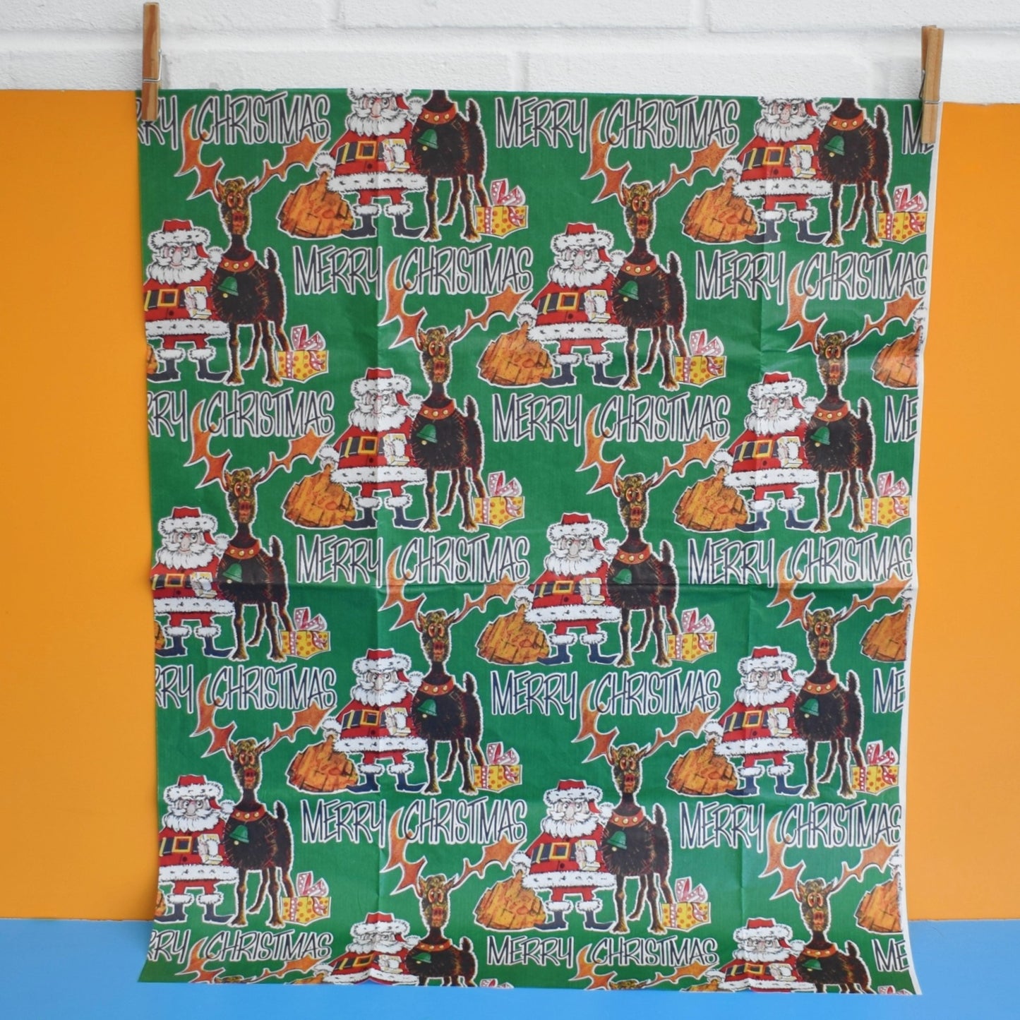 Vintage 1970s Christmas Wrapping Paper - Mixed single Sheets