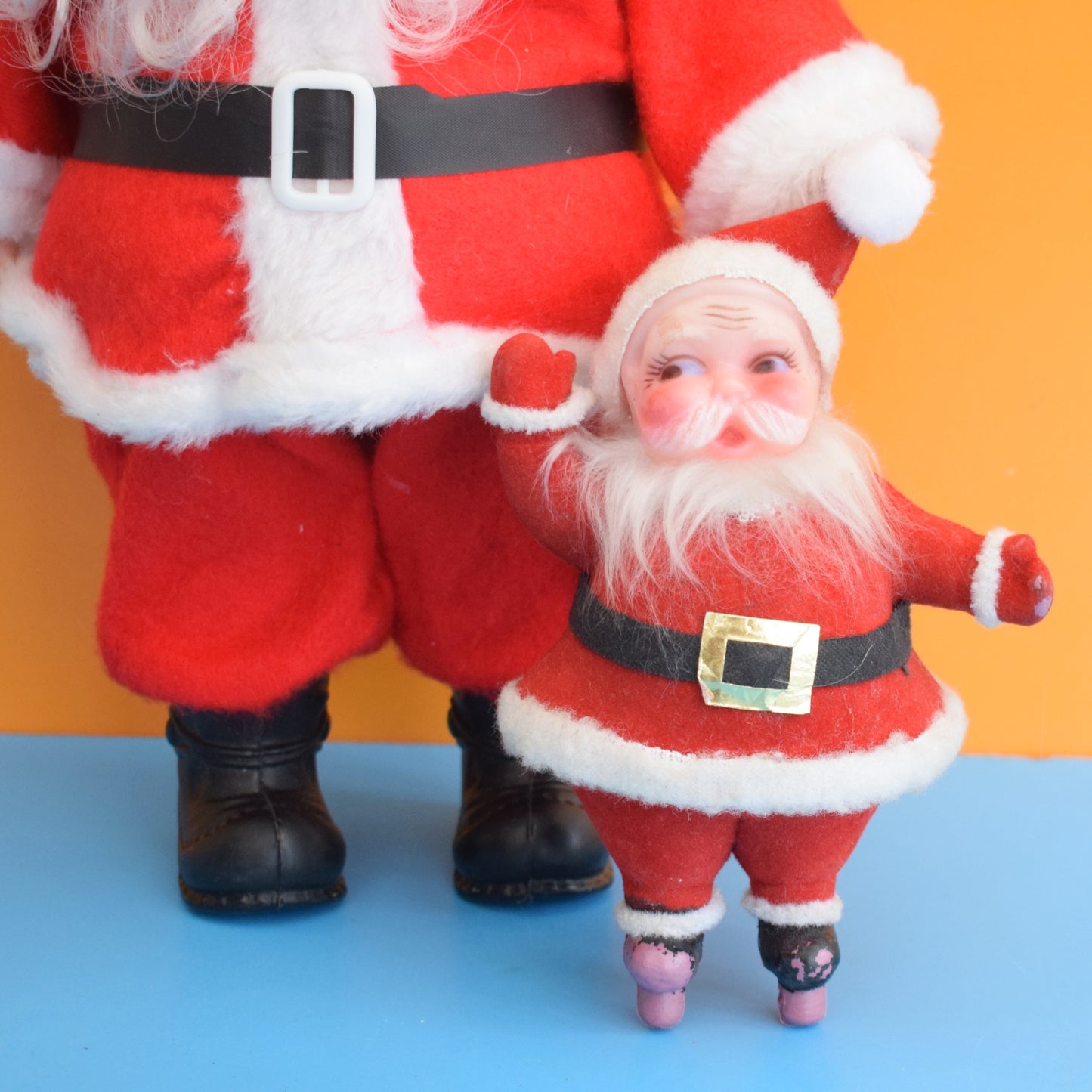 Vintage 1980s Plastic Santa / Father Christmas Figures .