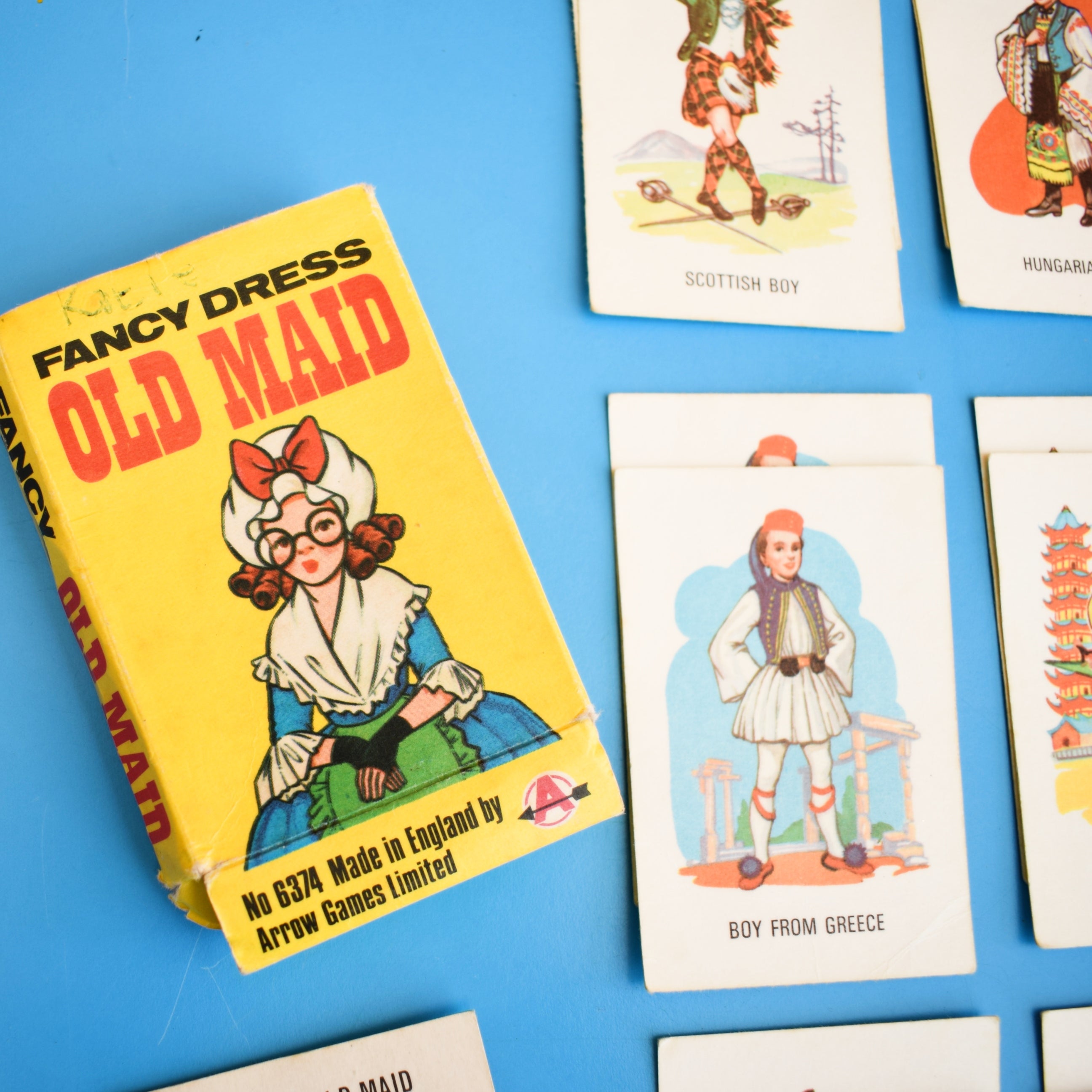 Vintage 1970s Old Maid Card Game Great Images Pineapple Retro