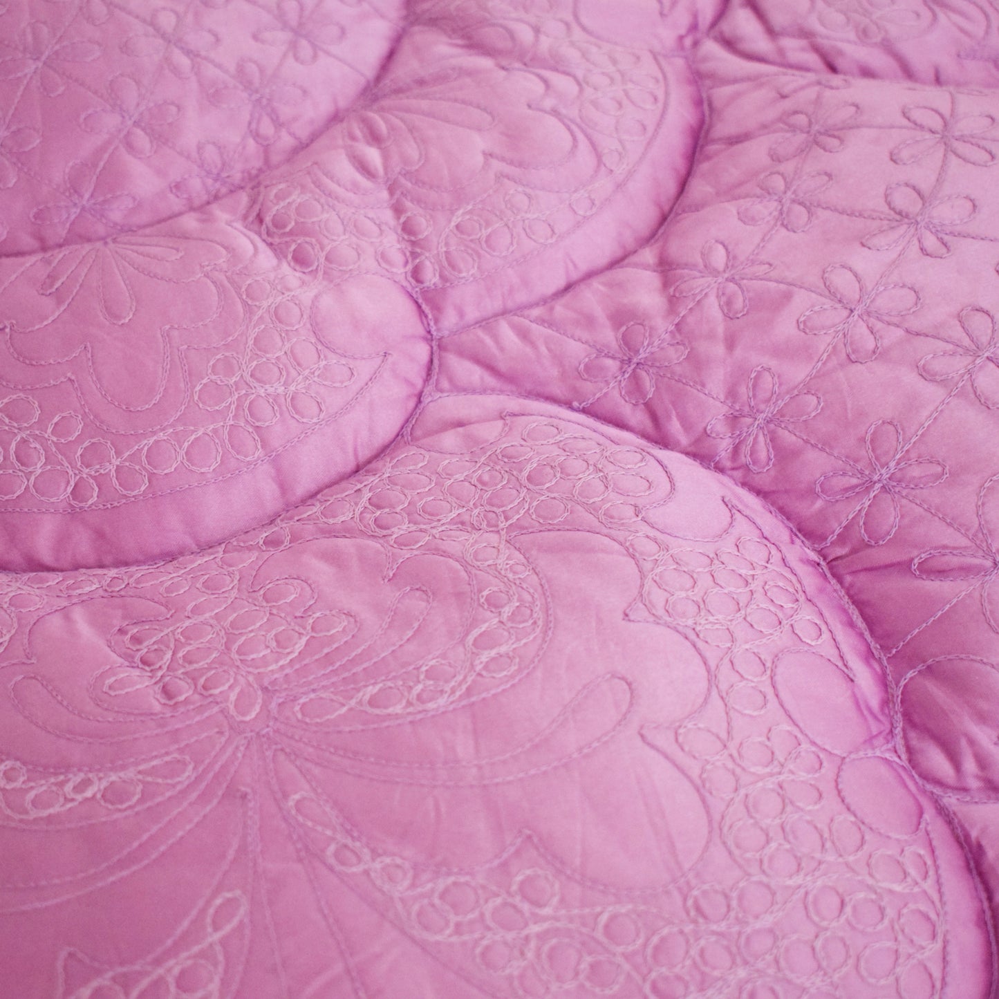 Vintage 1960s Double Satin Eiderdown - Purple