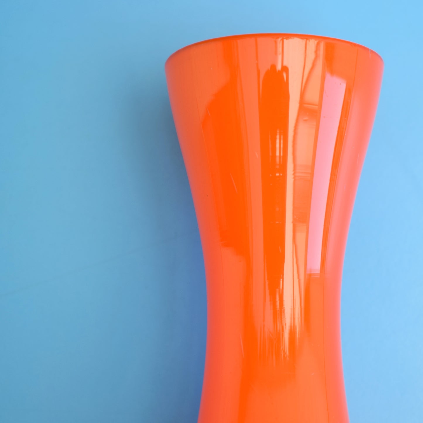 Vintage 1960s Cased Glass Vase / Jug - Orange