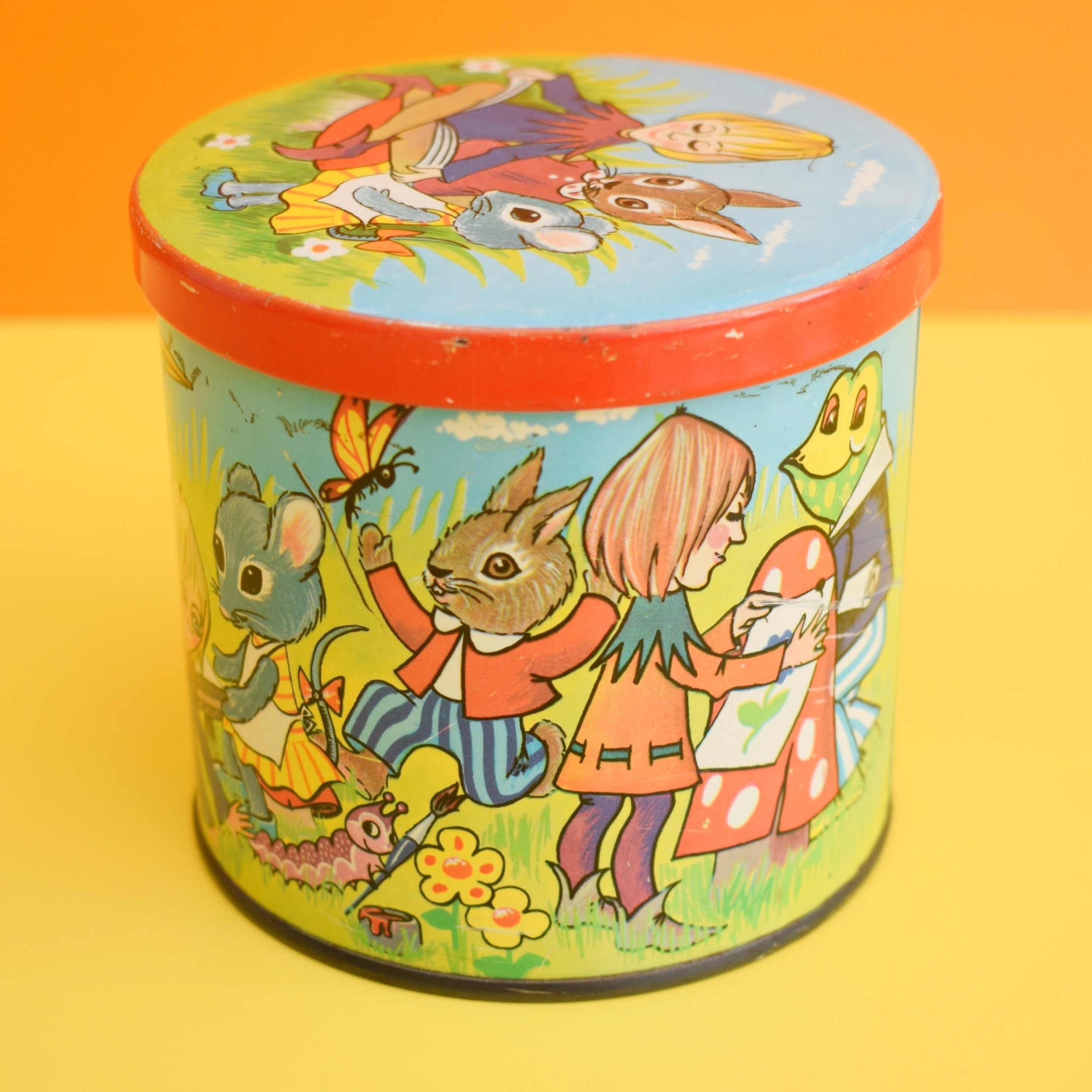 Vintage 1960s Blue Bird Toffee Tin - Pixies – Pineapple Retro