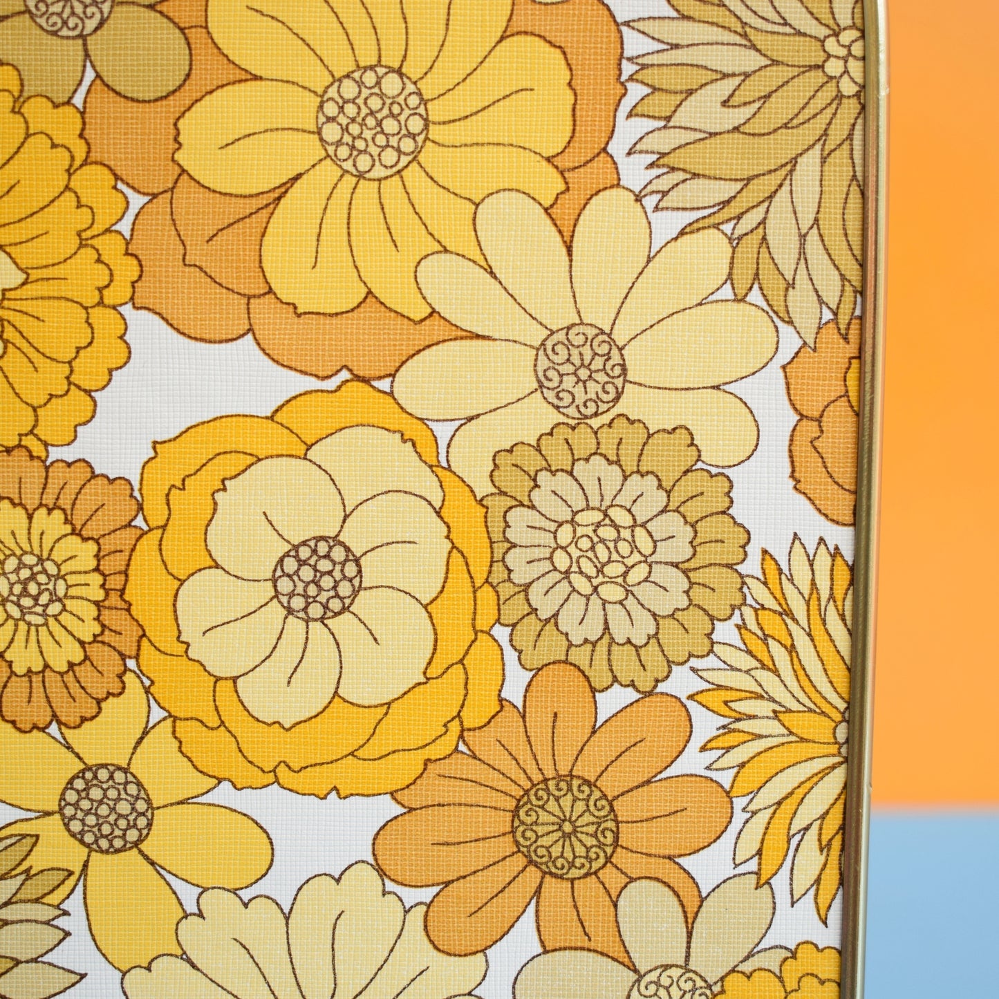 Vintage 1960s Small Table - Flower Power - Yellow