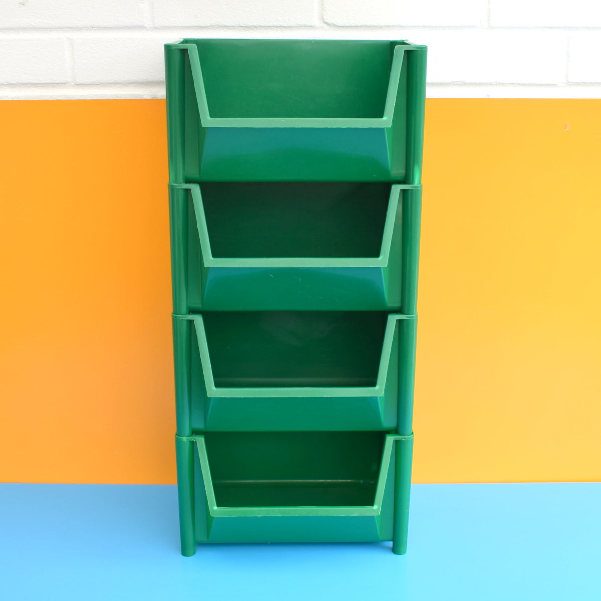 Vintage 1970s Plastic Storage / Vegetable Rack - Green