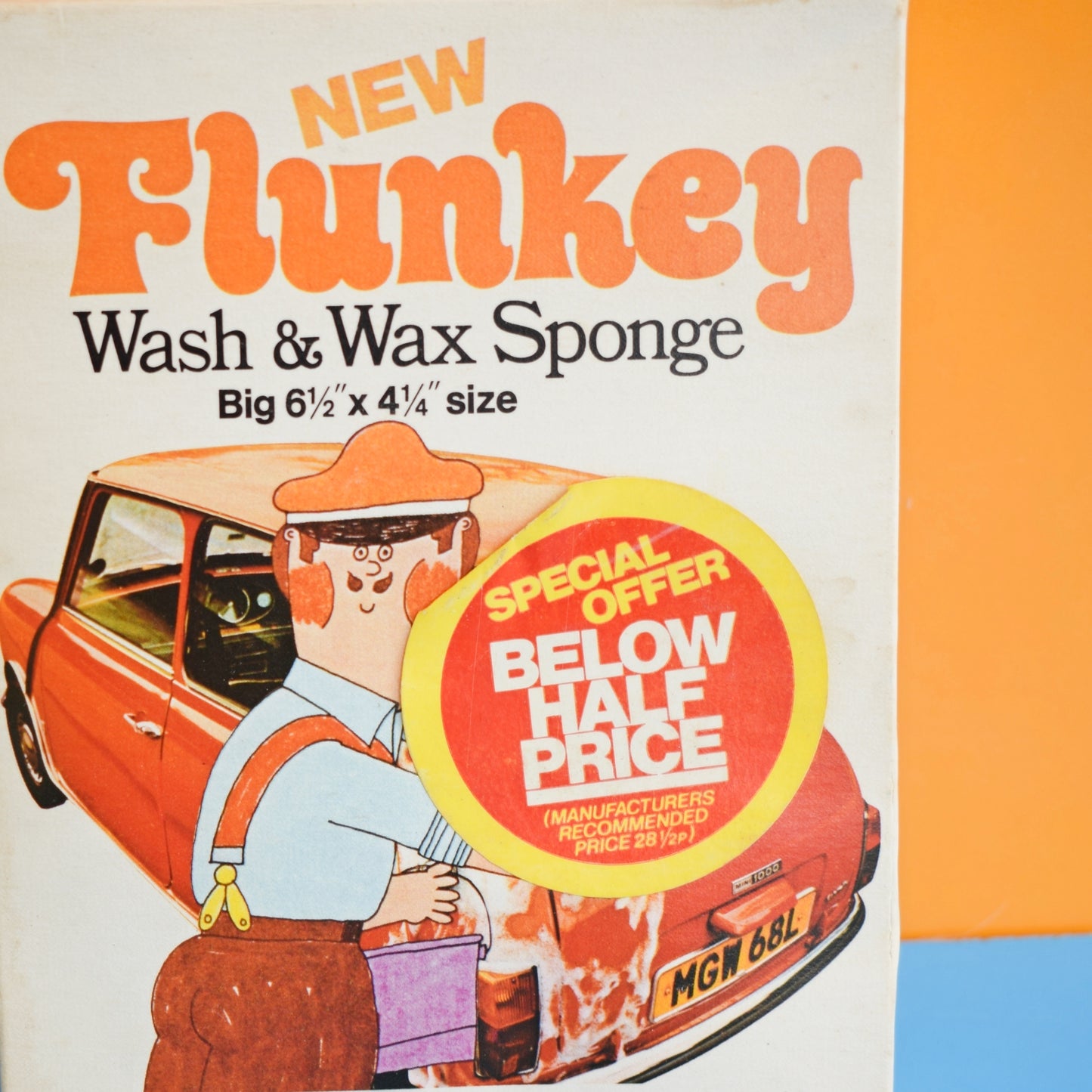 Vintage 1970s Boxed Car Sponge - Flunkey