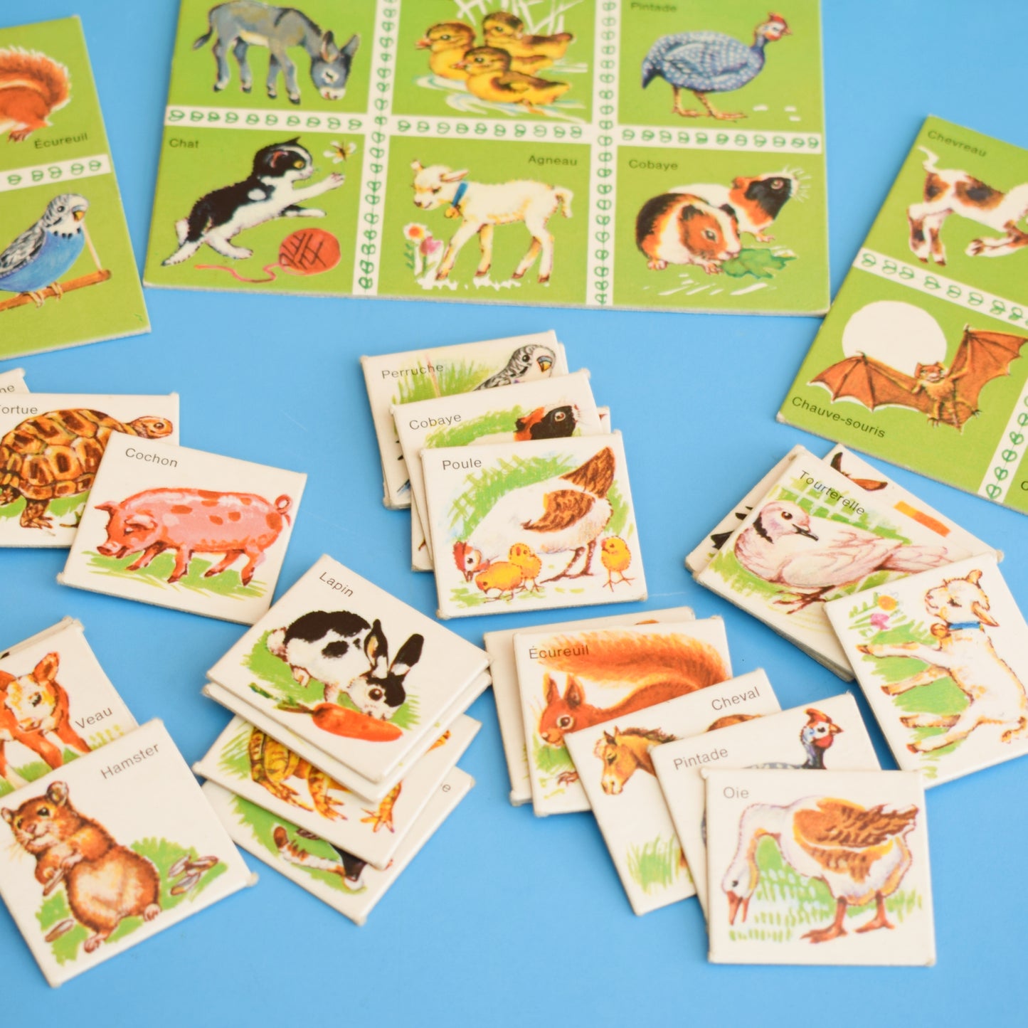 Vintage 1970s French Animal Dominos