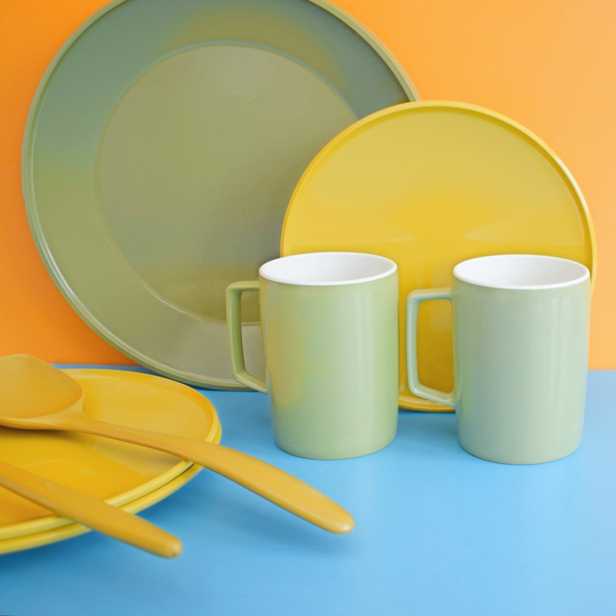 Vintage 1960s Plastic Melamine Selection Green