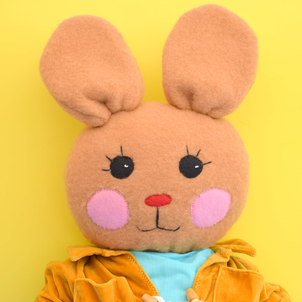 Vintage 1970s Homemade Bunny Rabbit - Dressed