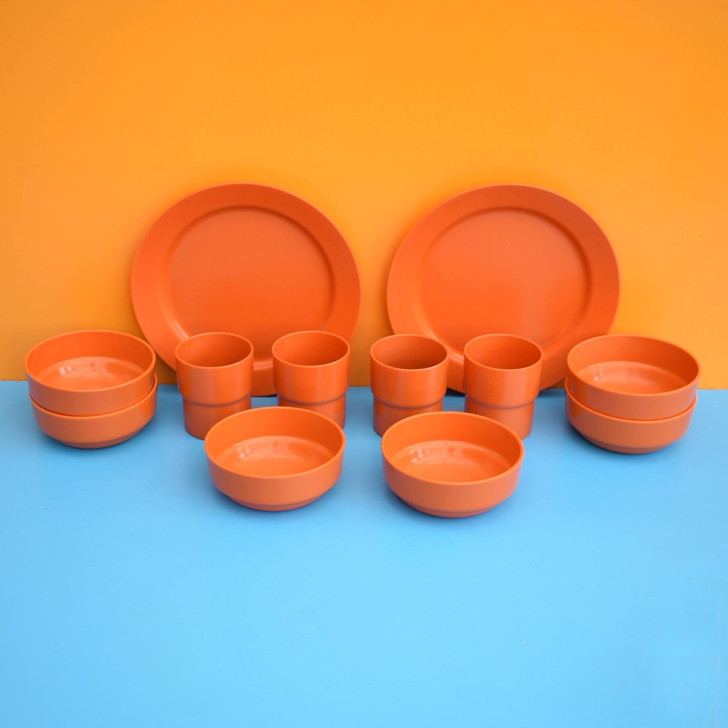 Vintage 1970s Plastic Set - Habitat - Orange