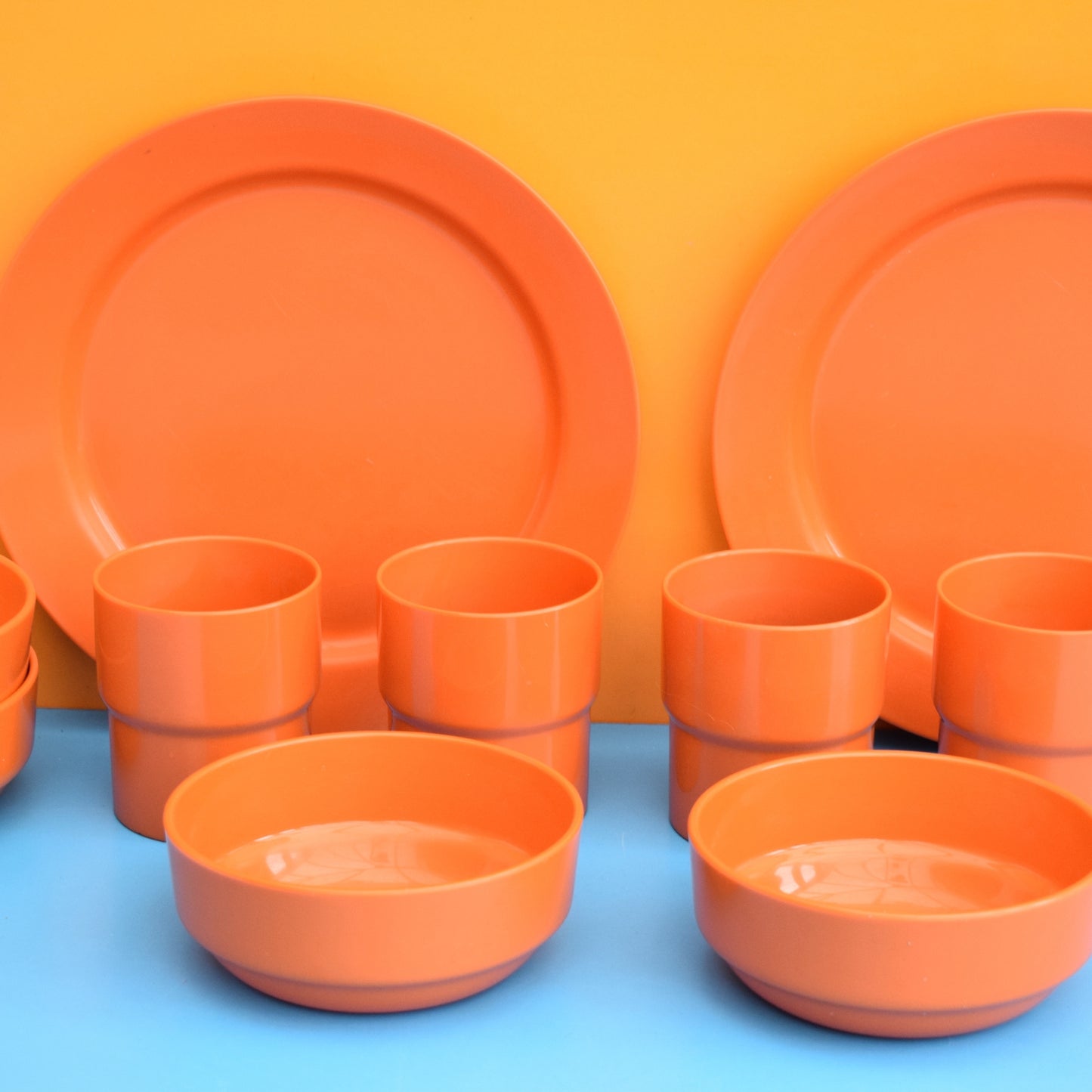 Vintage 1970s Plastic Set - Habitat - Orange