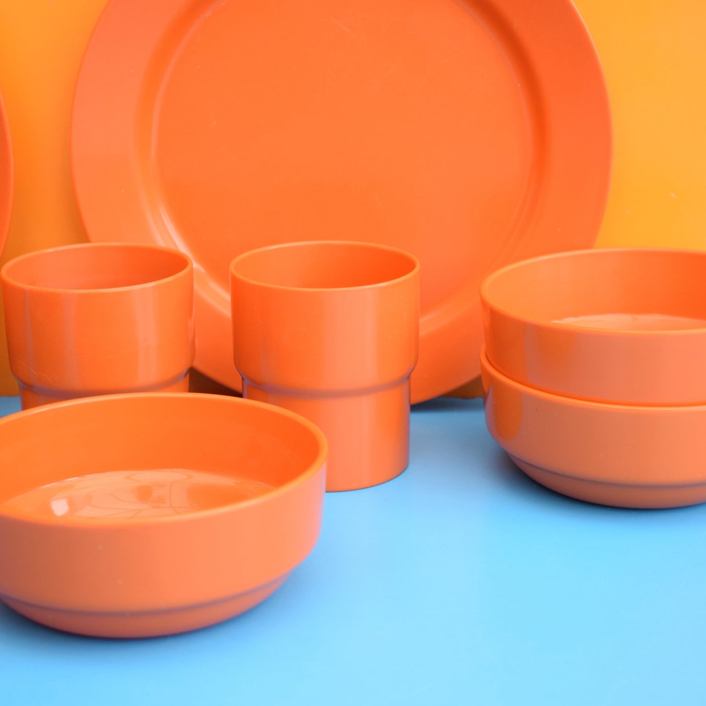 Vintage 1970s Plastic Set - Habitat - Orange