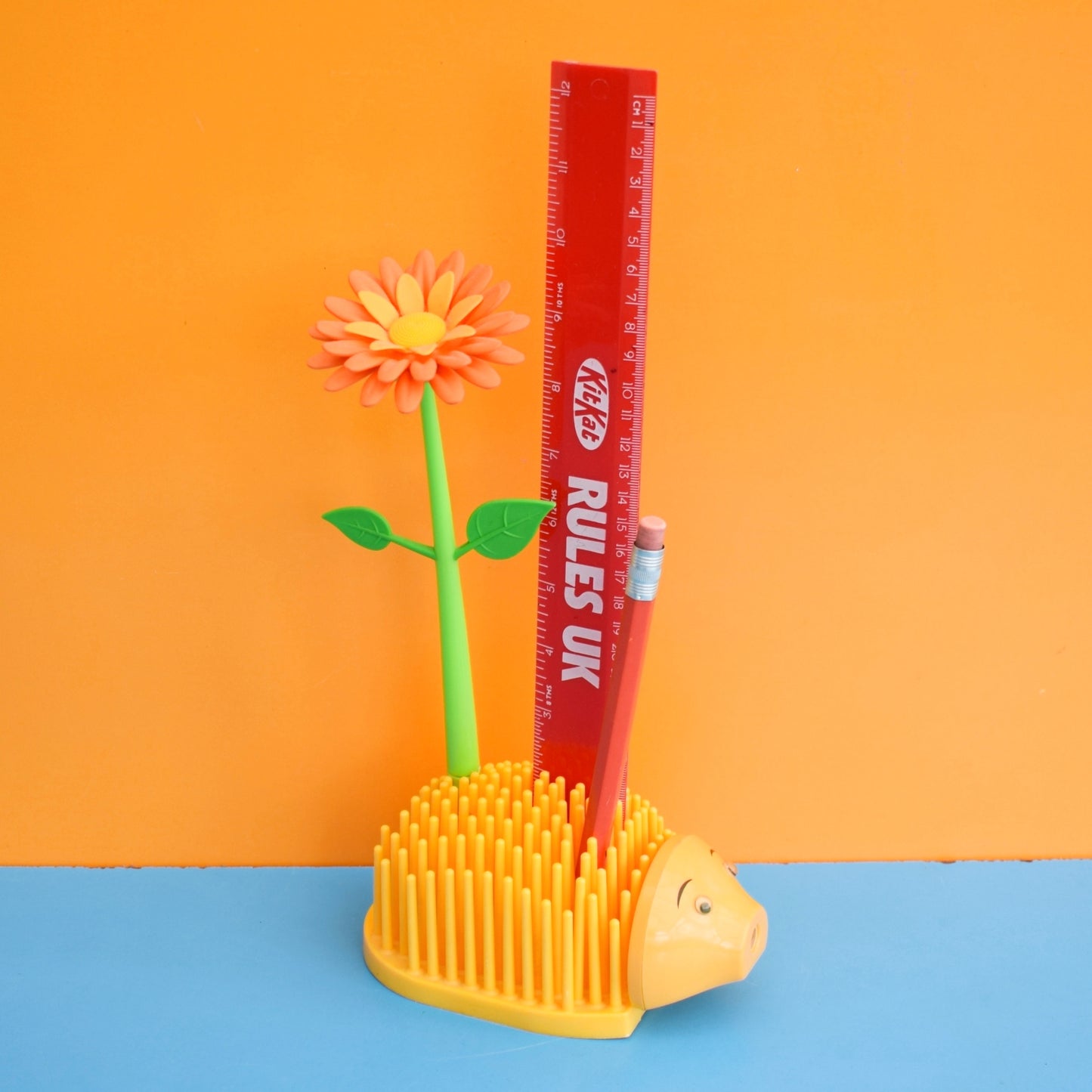 Vintage 1980s Plastic Hedgehog Desk Tidy