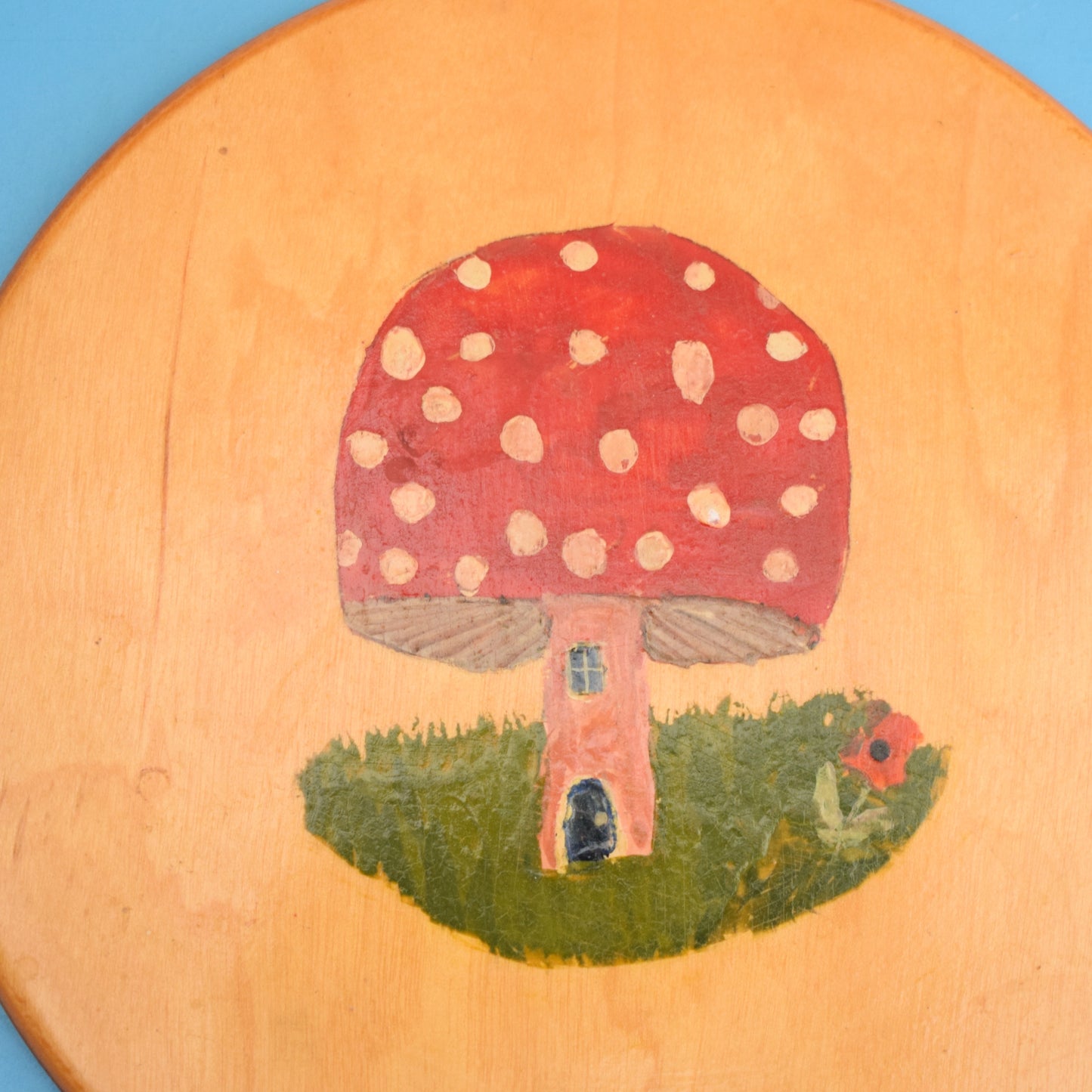 Vintage 1970s Wooden Pan Stands - Toadstool