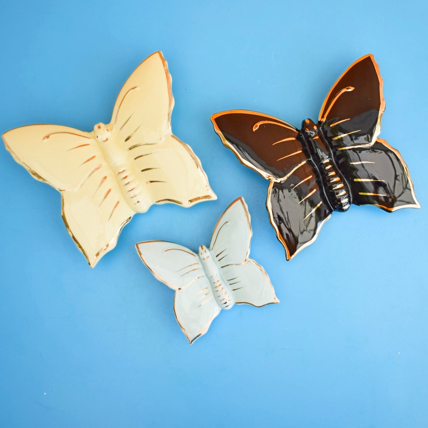 Vintage 1950s Ceramic Wall Pockets - Butterfly