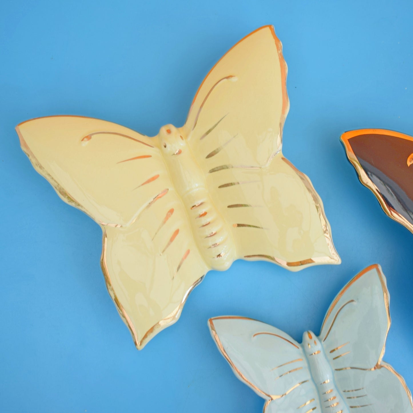 Vintage 1950s Ceramic Wall Pockets - Butterfly