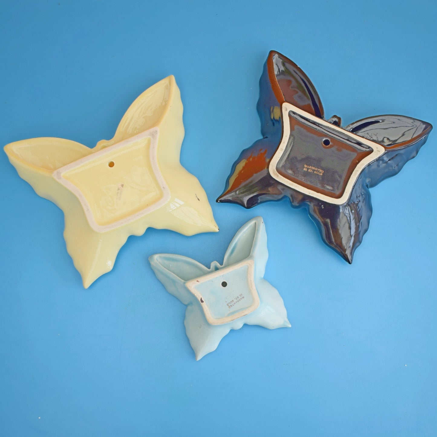 Vintage 1950s Ceramic Wall Pockets - Butterfly