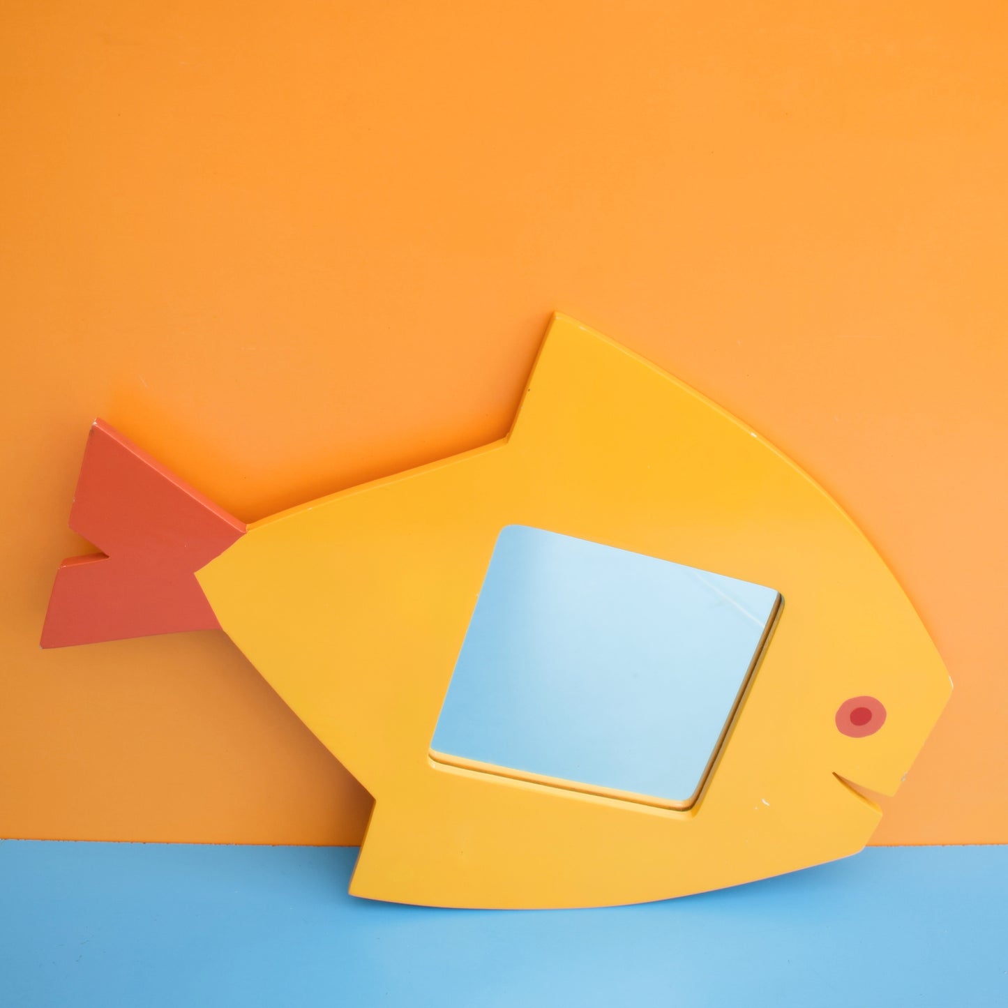 Vintage 1990s Habitat Fish Mirror - Yellow