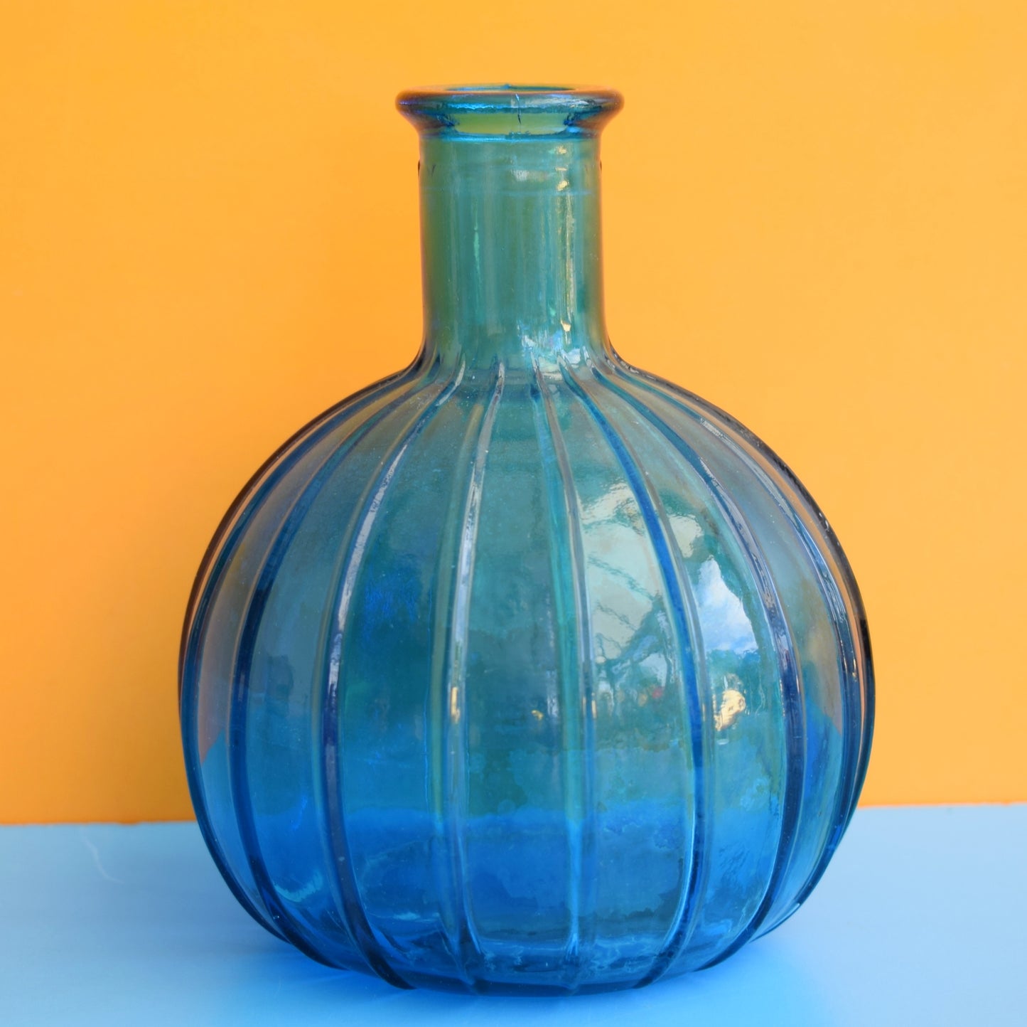 Vintage 1960s Italian Glass Small Bottle - Blue