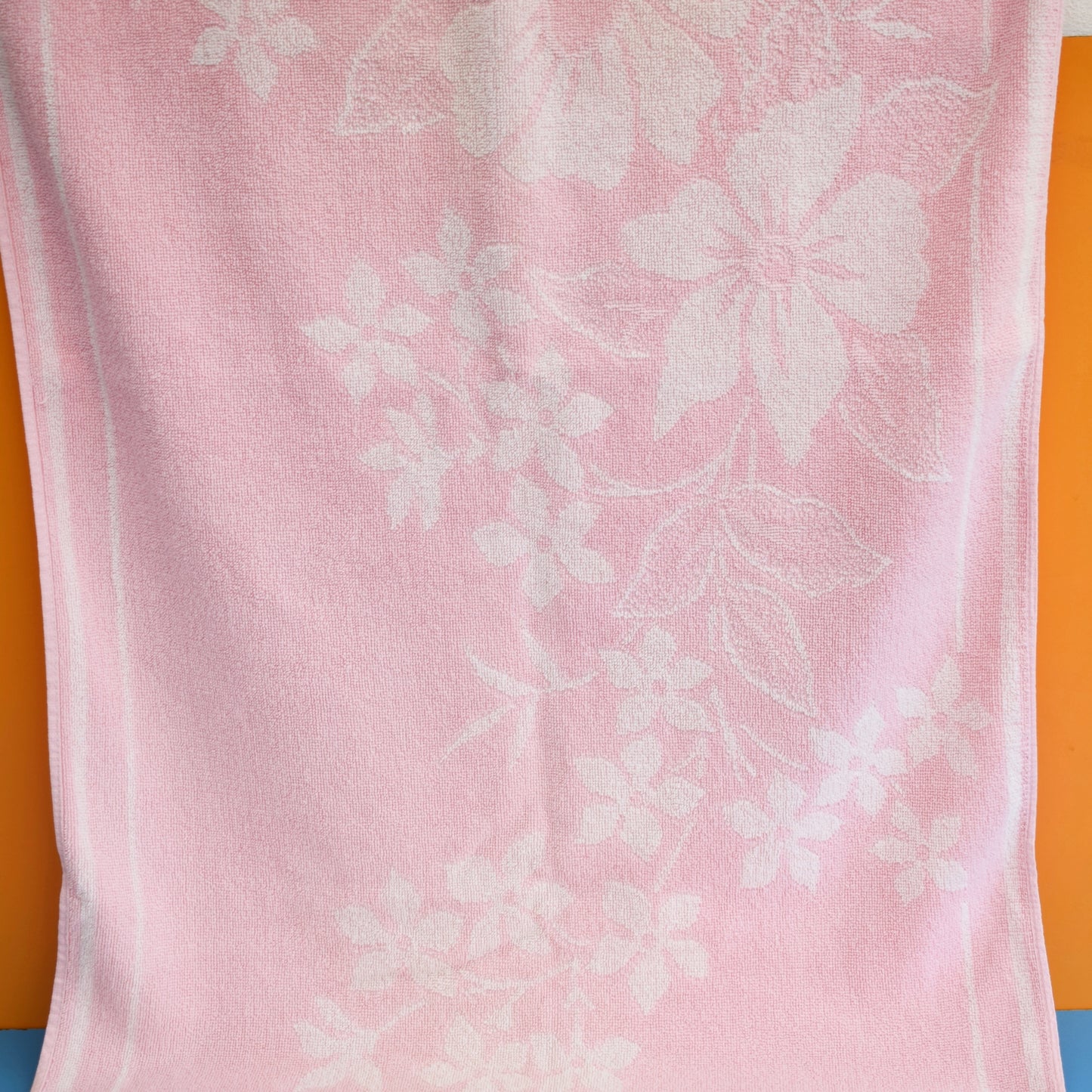 Vintage 1970s Cotton Towel Set- Pink