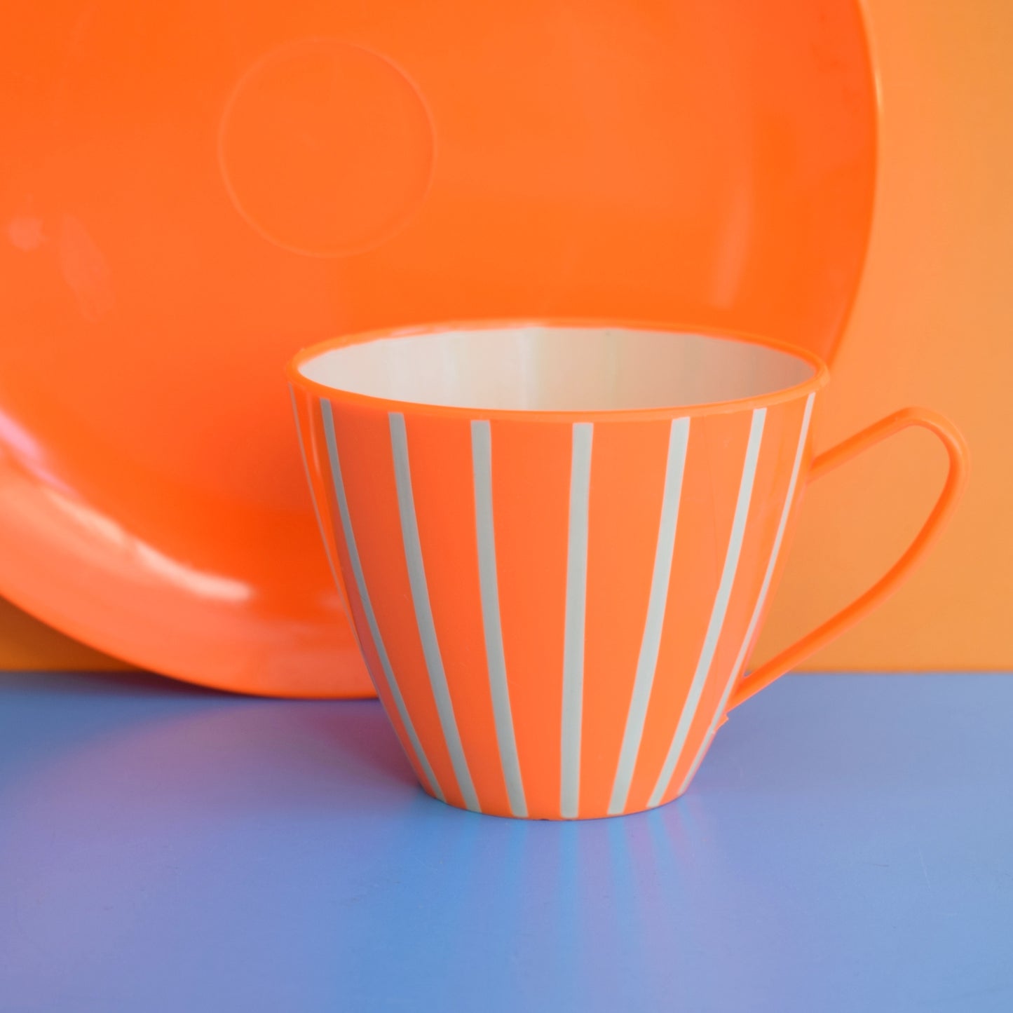 Vintage 1970s Plastic Set - Flo Orange