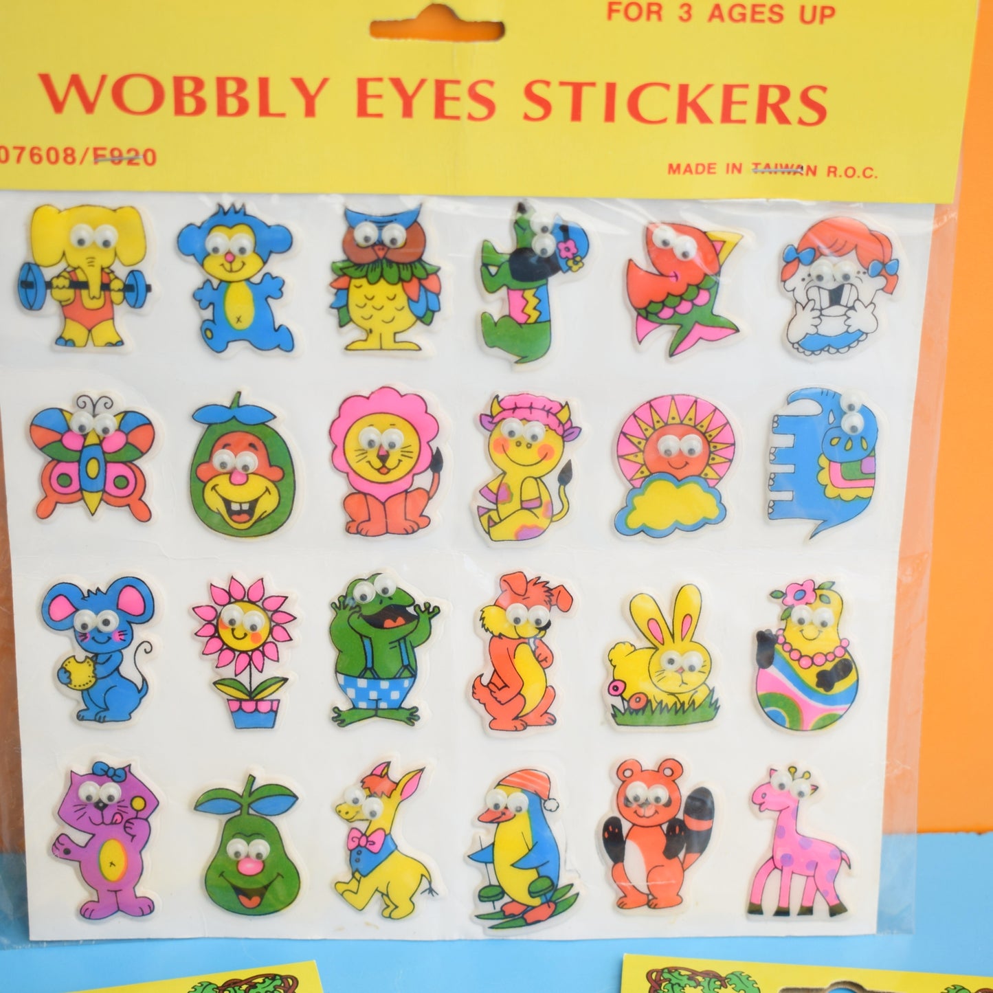 Vintage 1980s Puffy Stickers Googly Eyes