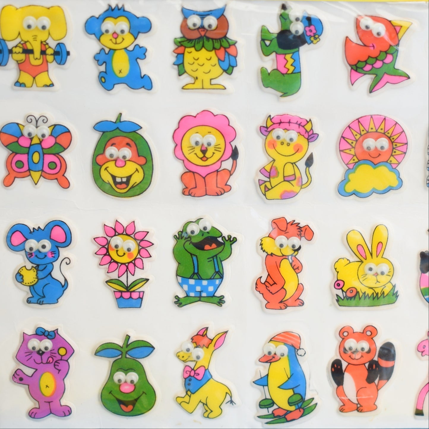 Vintage 1980s Puffy Stickers Googly Eyes