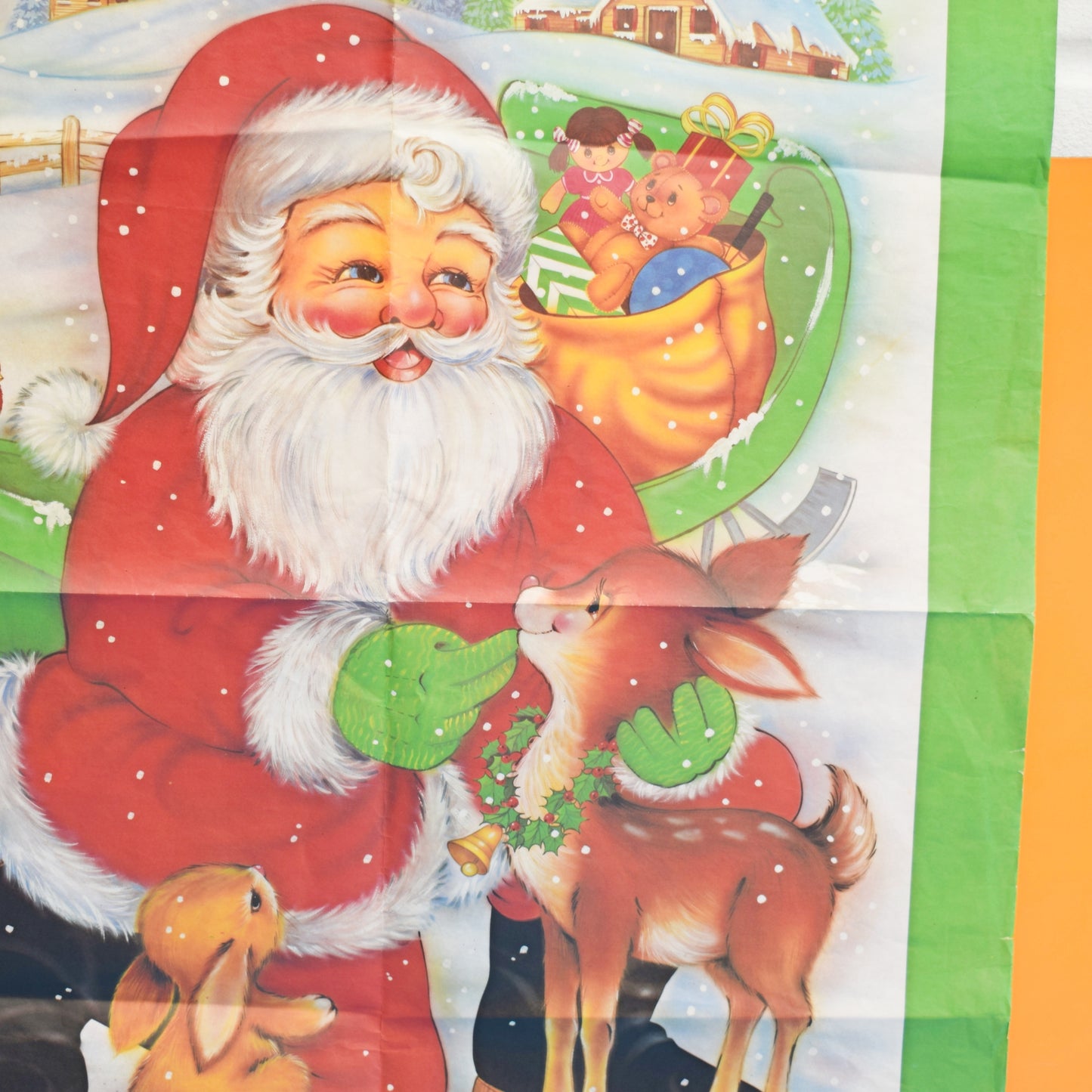 Vintage 1970s Christmas Poster- Santa