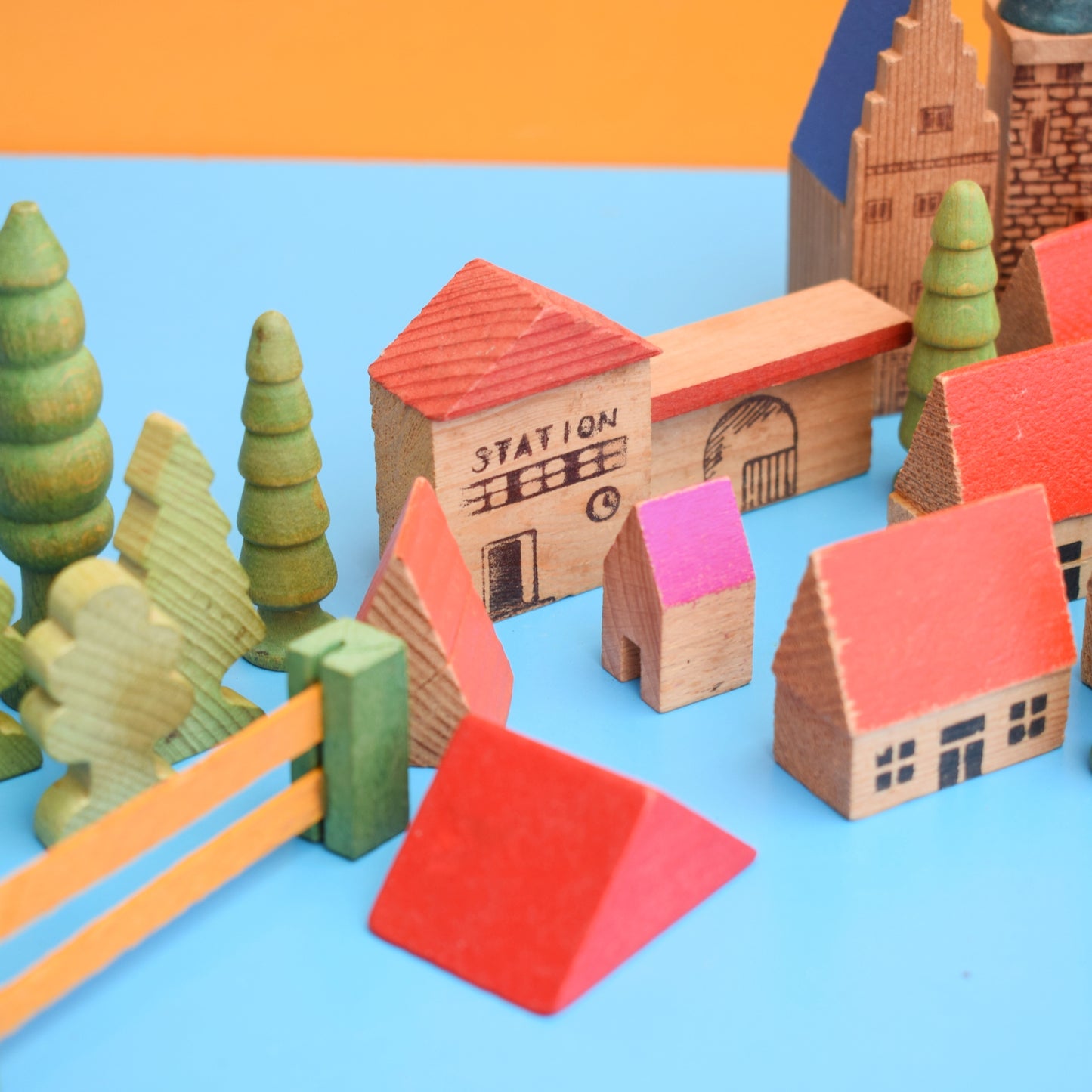 Vintage 1970s German Village / House Blocks