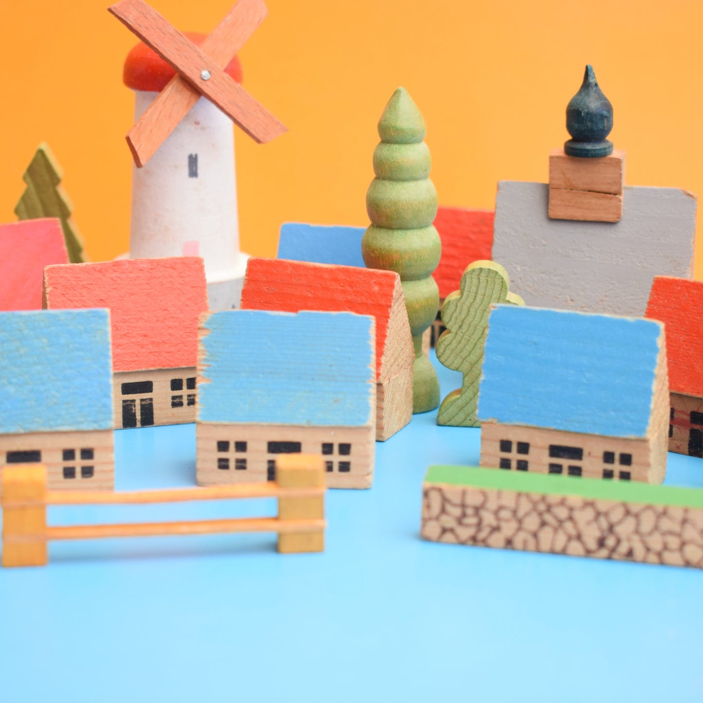 Vintage 1970s German Village / House Blocks