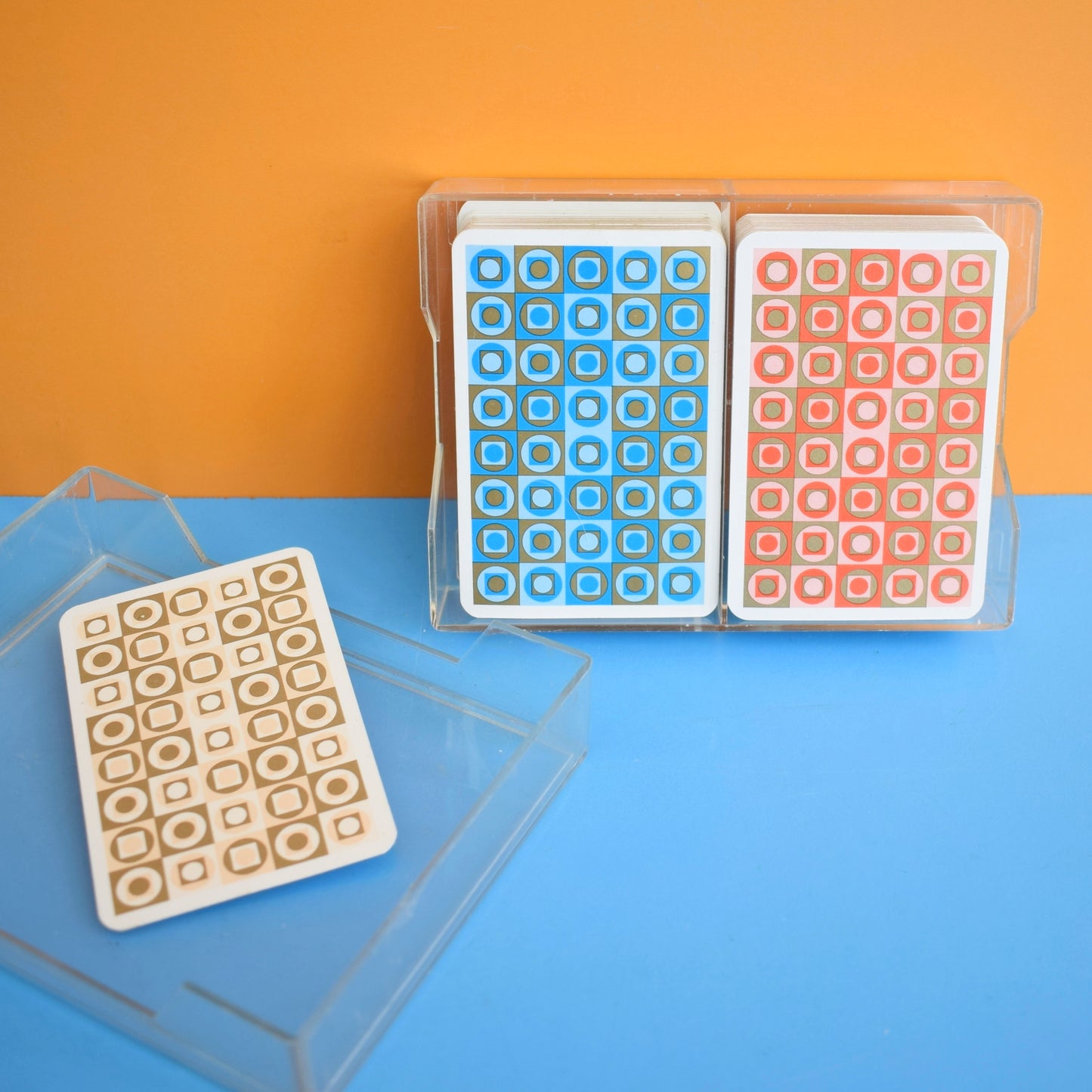 Vintage 1960s Playing Cards - Geometric