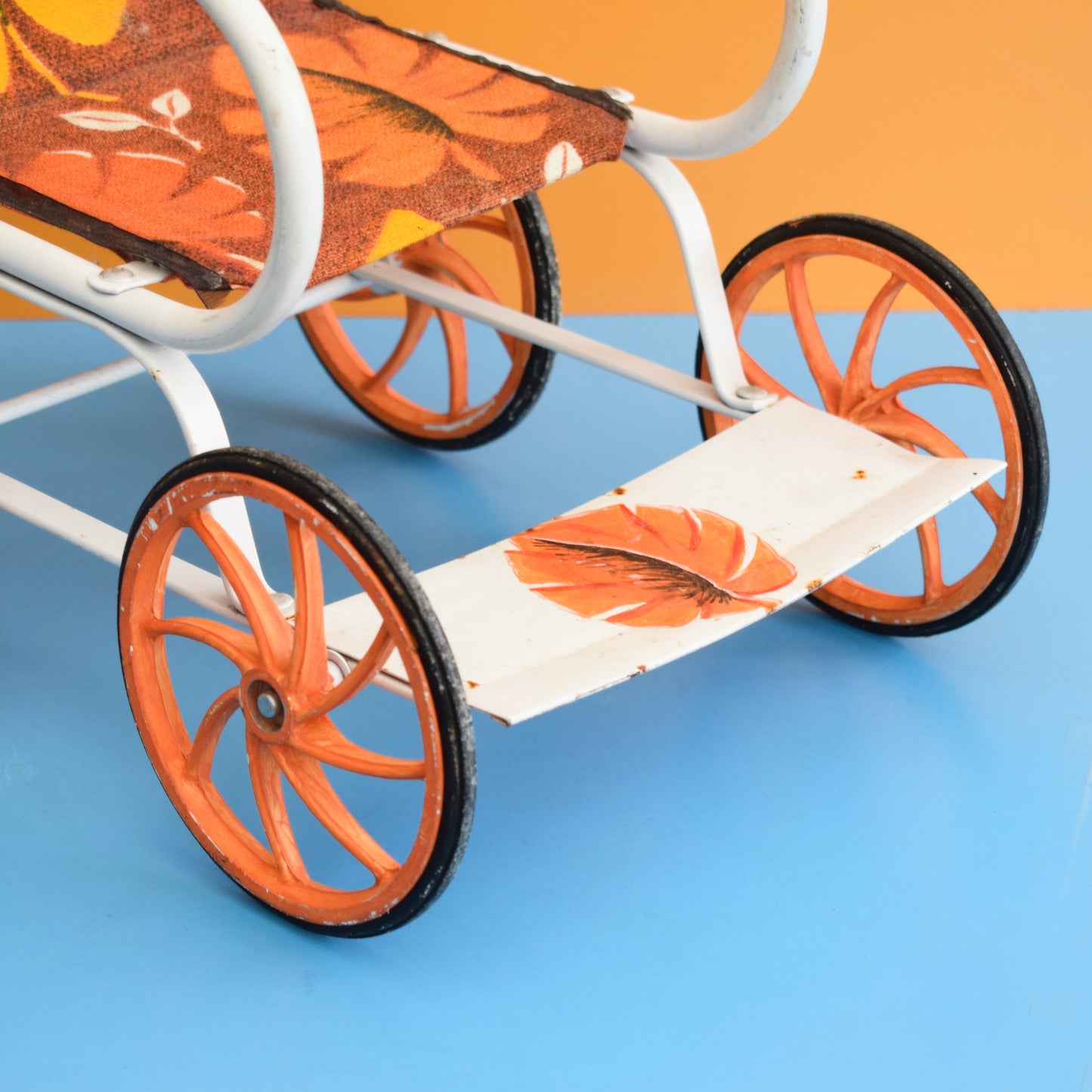 Vintage 1960s Dolls Pram / Buggy - Orange