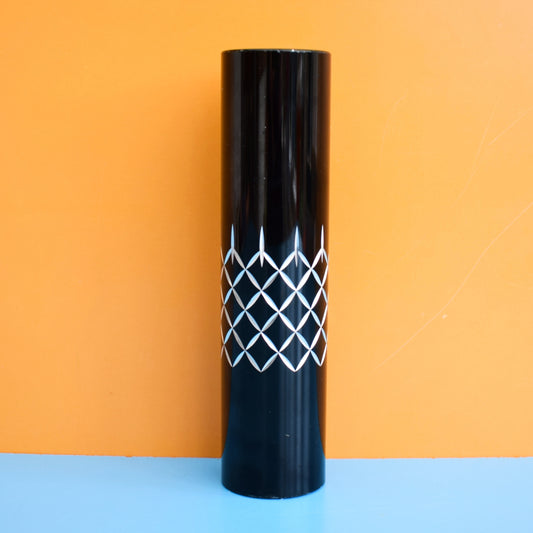 Vintage 1970s Anodised Aluminium Vase - Conrah - Black