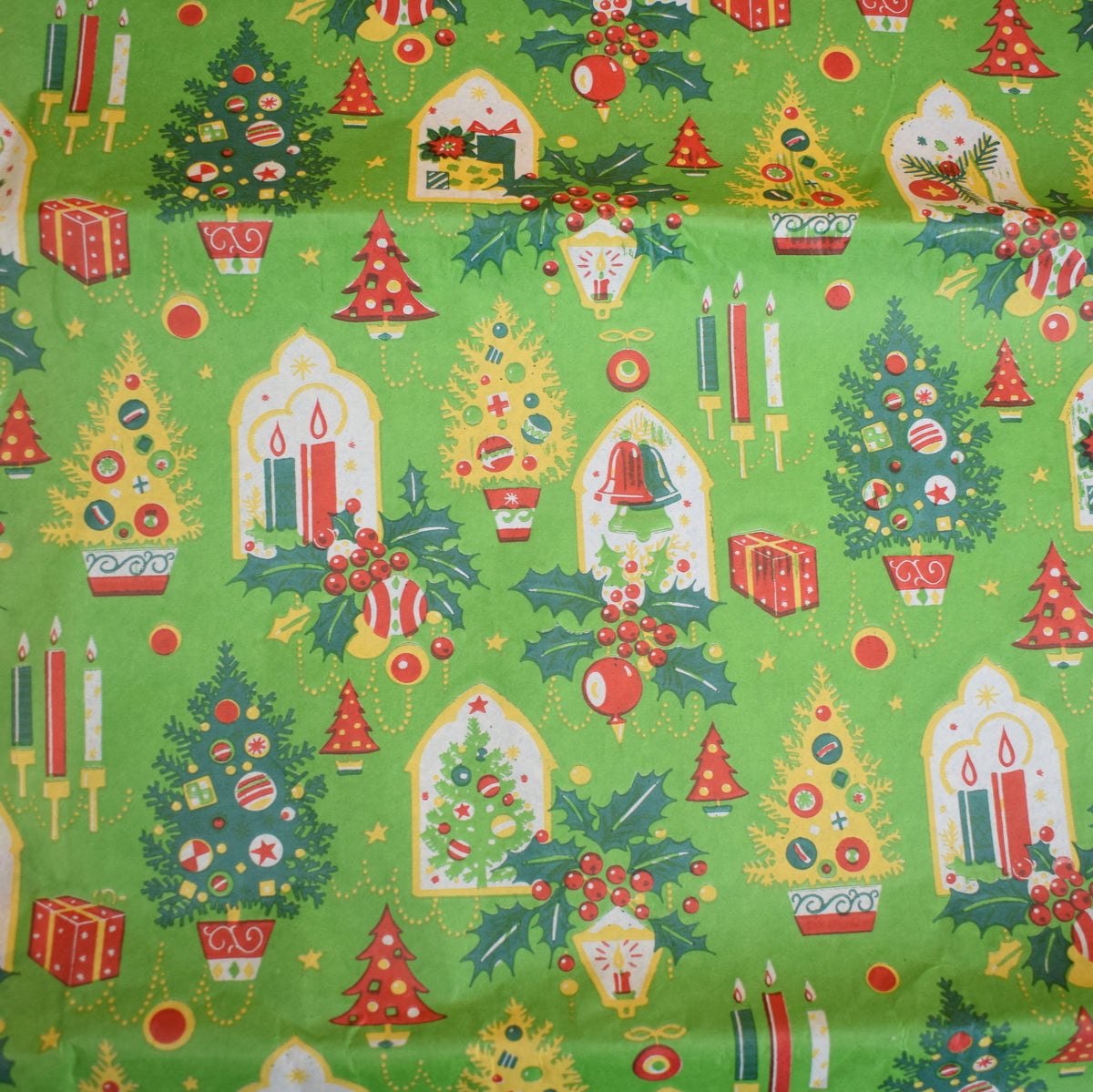 Retro Vintage 1950s Christmas Wrapping Paper, Mid Century Modern