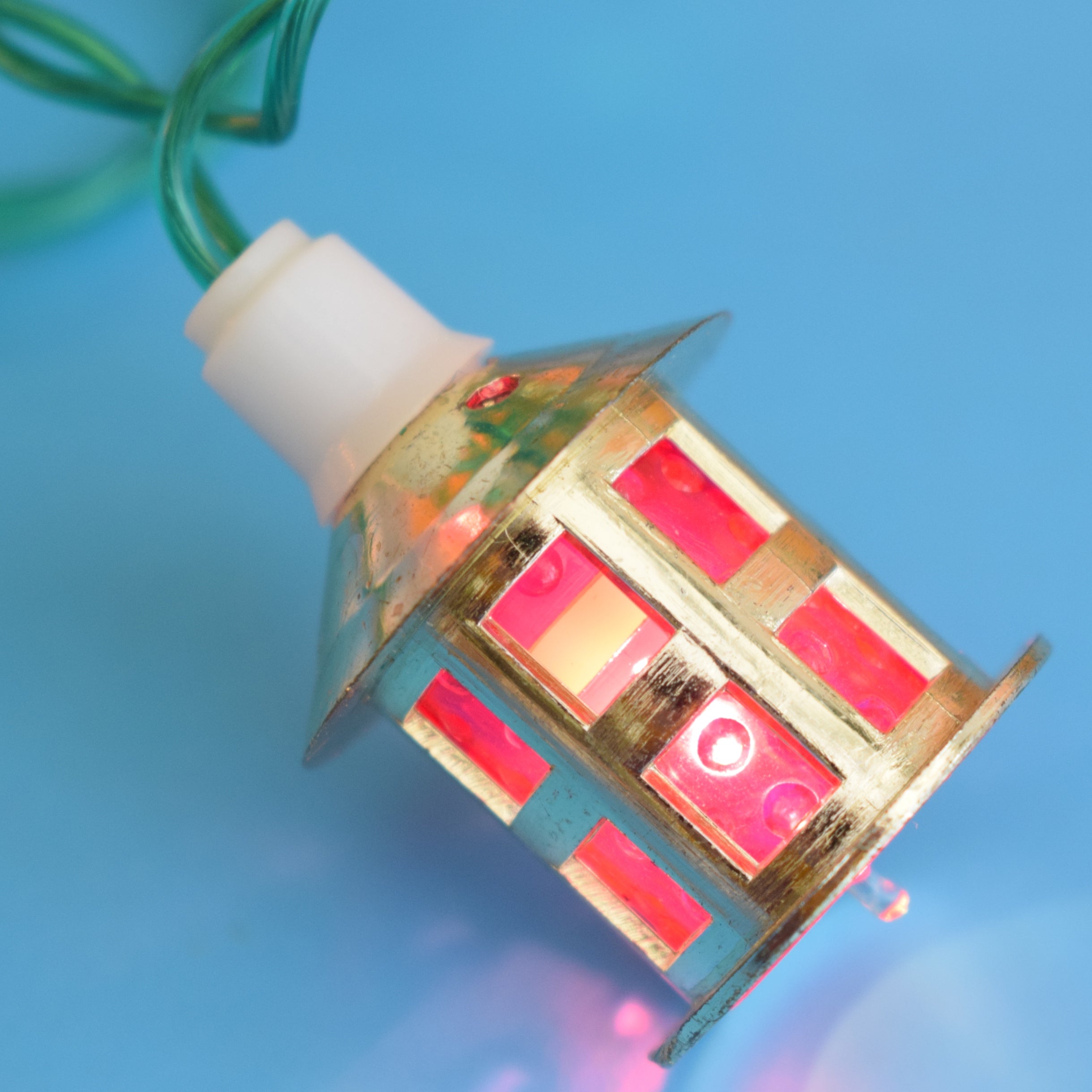 Vintage 1970s Christmas Lights Mini Lanterns Pineapple Retro